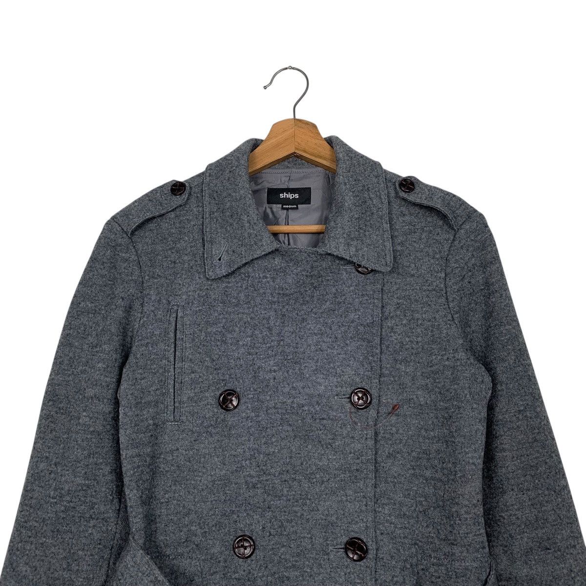 Japanese Brand Ships Double Breasted Wool Trenchcoat Size M / US 6-8 / IT 42-44 - 2 Thumbnail
