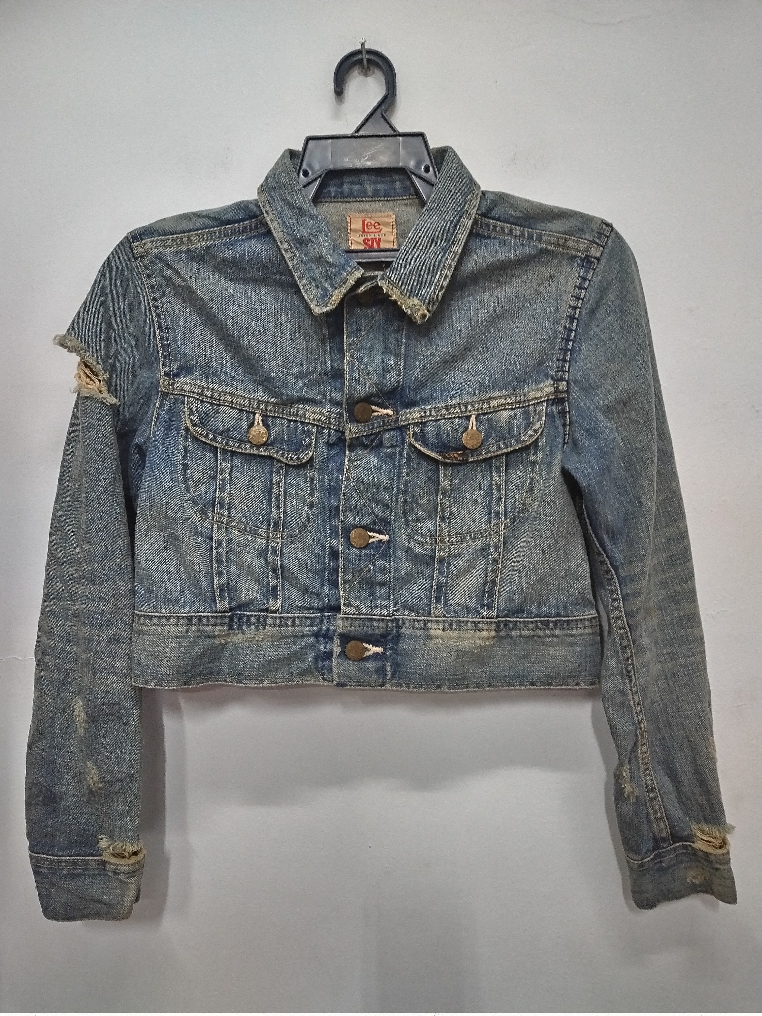Lee Vintage steals Distressed Design LEE RIDERS Denim Jacket Size M / US 6-8 / IT 42-44 - 2 Thumbnail
