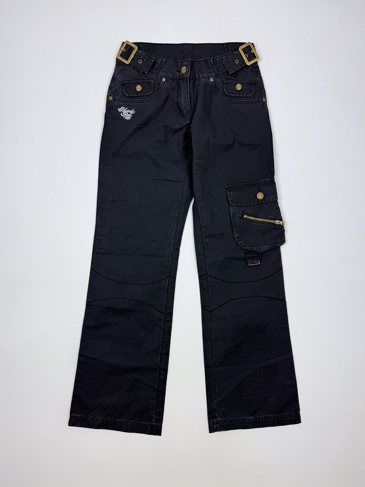 Maui and Sons Y2K Vintage Maui Girl Low Rise Belted Cargo Flared Pants Size 28" / US 6 / IT 42 - 1 Thumbnail