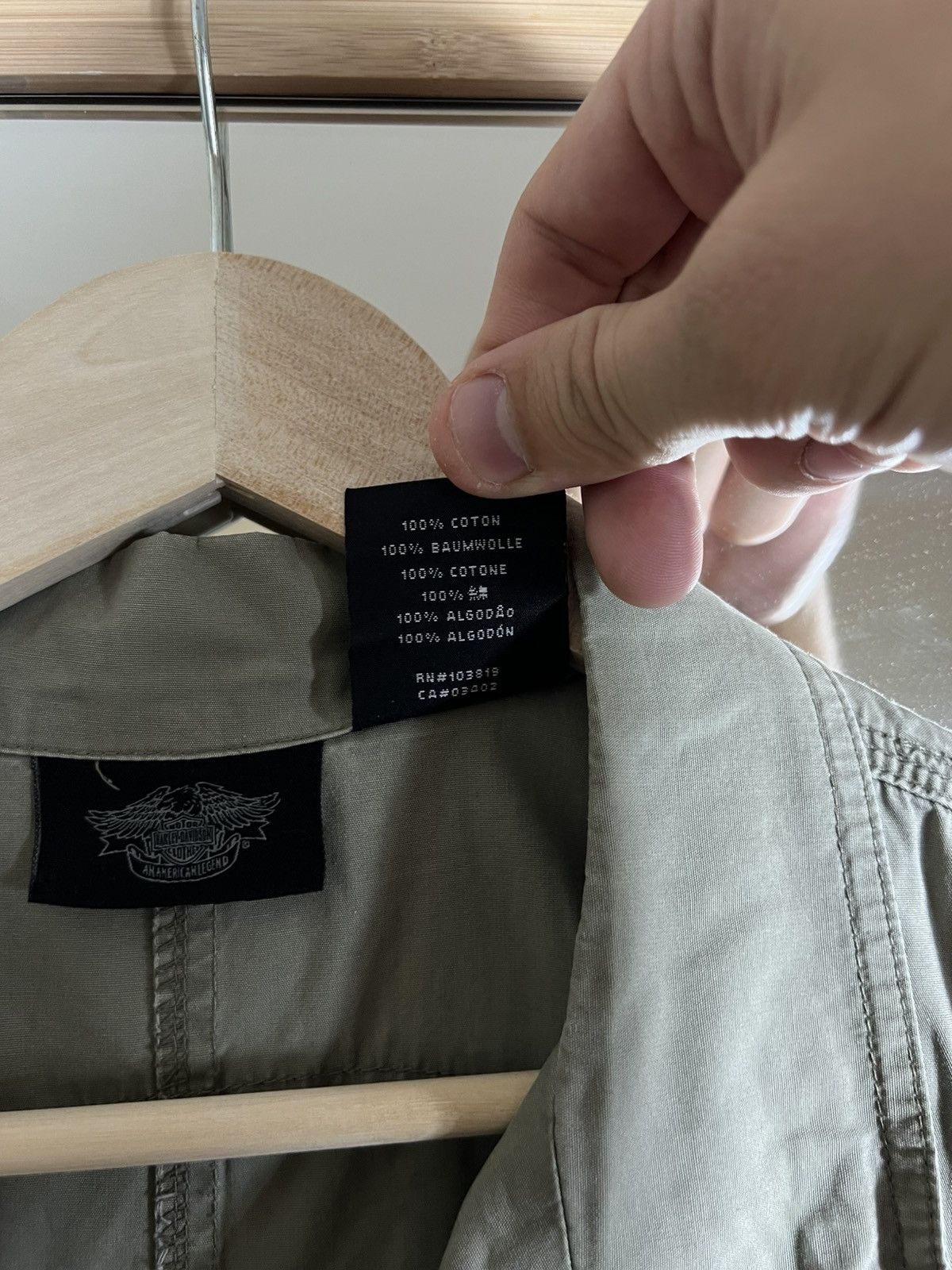 Harley Davidson Harley Davidson Mens Button Down Shirt Large Khaki Patch Size US L / EU 52-54 / 3 - 12 Thumbnail