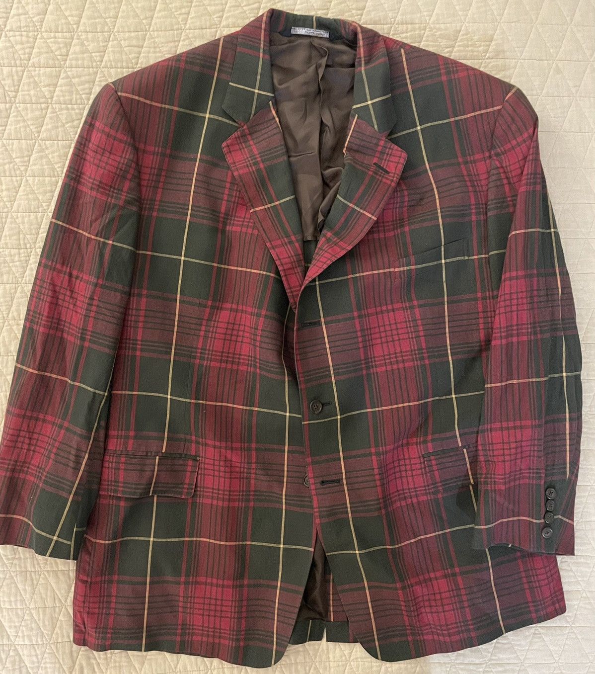 Polo Ralph Lauren × Vintage Cotton Madras Three-Button Jacket Size 46R - 1 Thumbnail