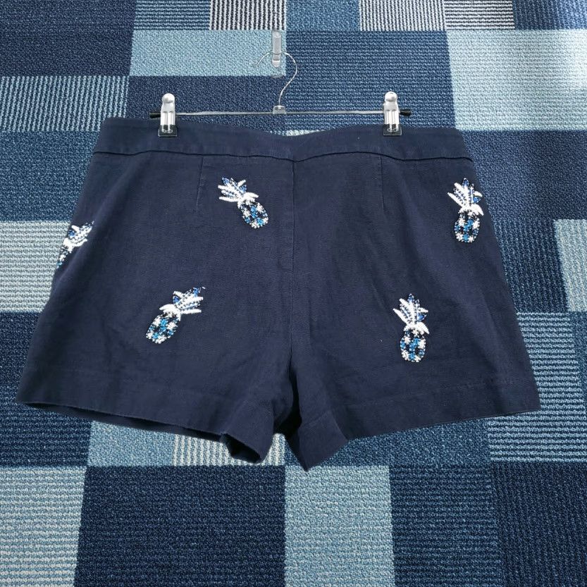 Loft LOFT Shorts Women 8 Blue Chino Mid Rise Beaded Flat Front Casual Shorts Size 30" / US 8 / IT 44 - 1 Thumbnail