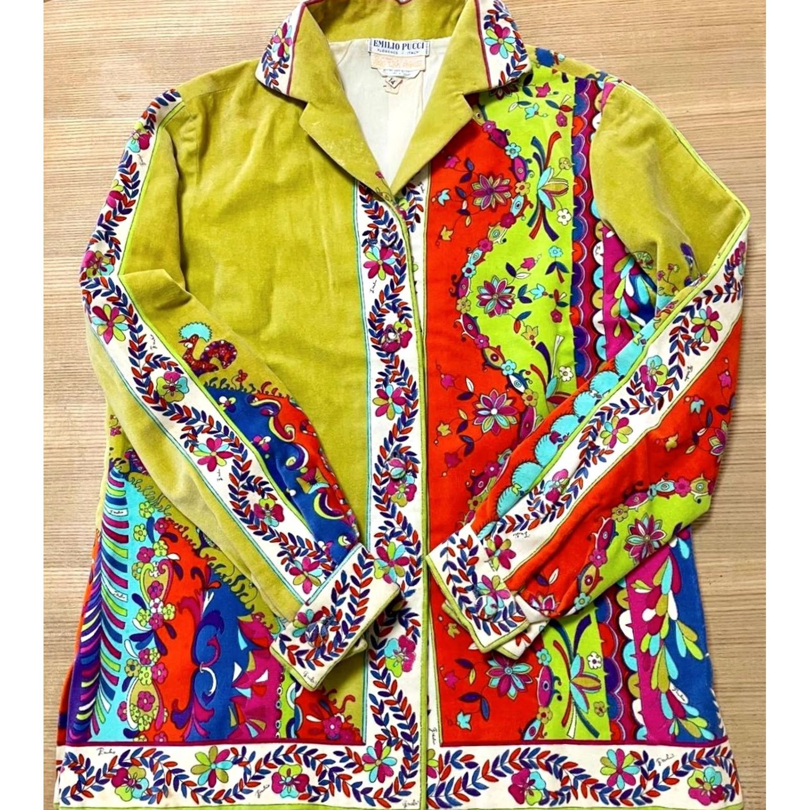 Emilio Pucci VINTAGE Emilio Pucci Pop Art Print Shirt Women's Cotton Velvet Top Size 14 Size XL / US 12-14 / IT 48-50 - 6 Thumbnail