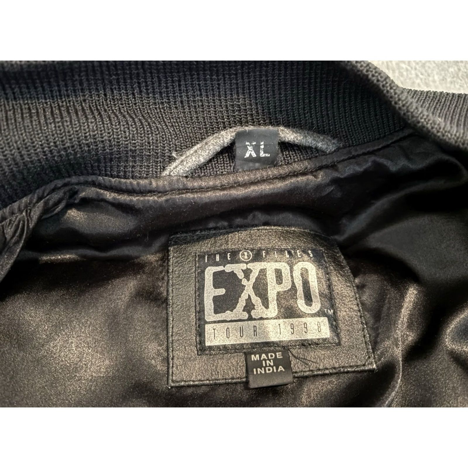 Vfiles VINTAGE The X Files Expo Tour 1998 Gray Black Wool Leather Varsity Jacket XL Men's Bomber Jacket 90s Theme Size US XL / EU 56 / 4 - 6 Thumbnail