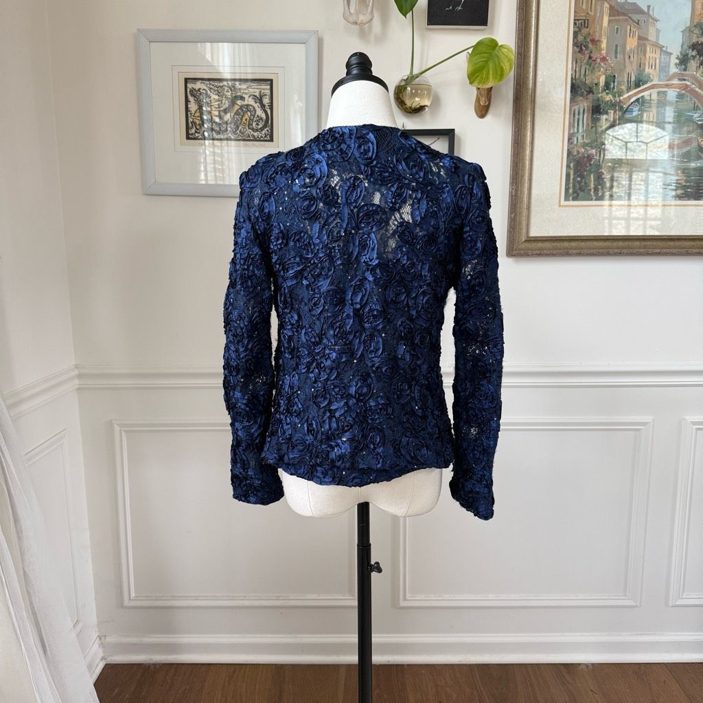 Other Cachet Dark Blue 2pc Formal Jacket Tank Soutache Sequin Rhin Size M / US 6-8 / IT 42-44 - 7 Thumbnail