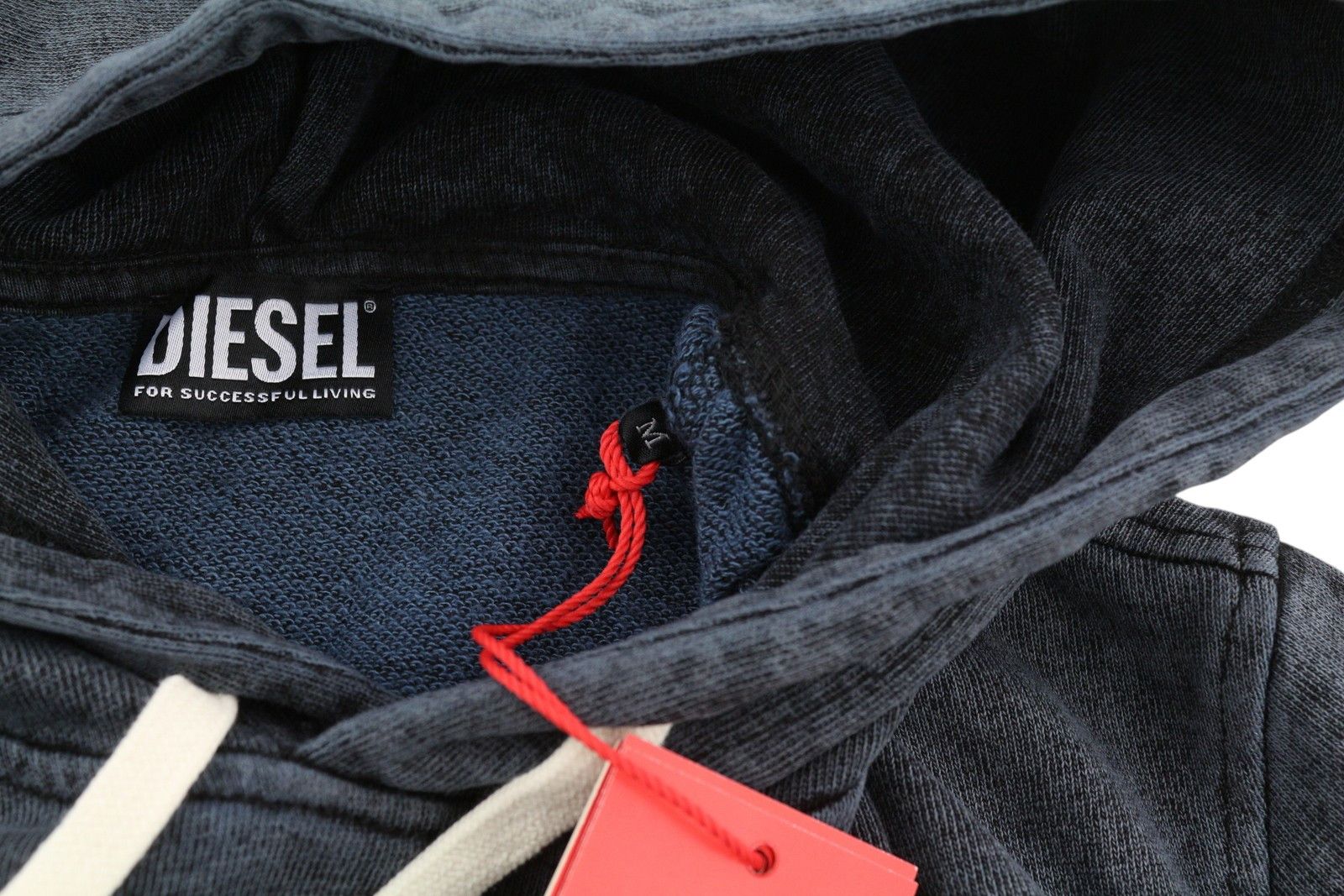 Diesel S-GINN-HOOD-E1 M Grey Distress Logo Hoodie 41053 Size US M / EU 48-50 / 2 - 6 Thumbnail