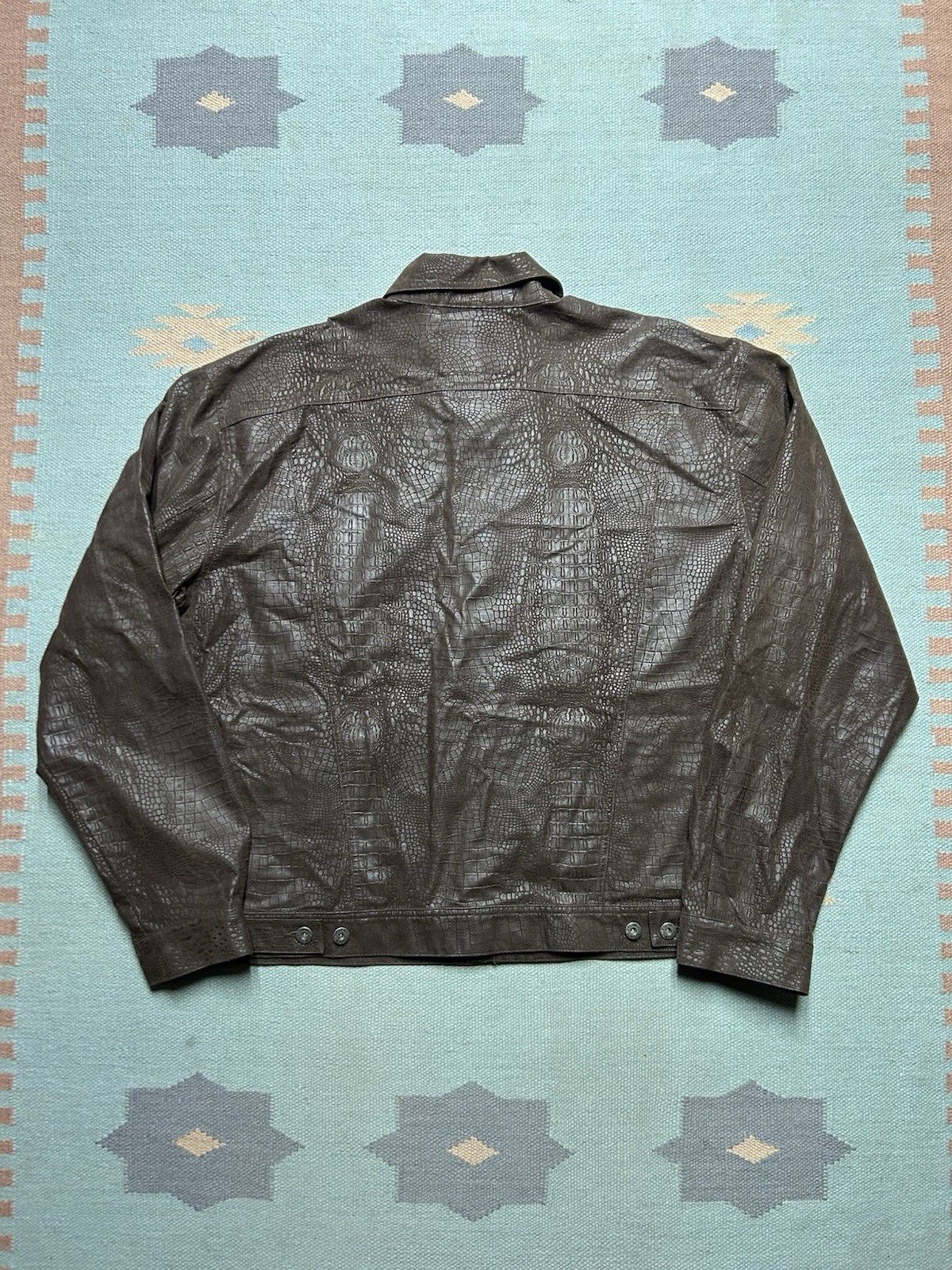 Vintage Guess faux snakeskin trucker jacket rayon cotton y2k XXL Size US XXL / EU 58 / 5 - 6 Thumbnail