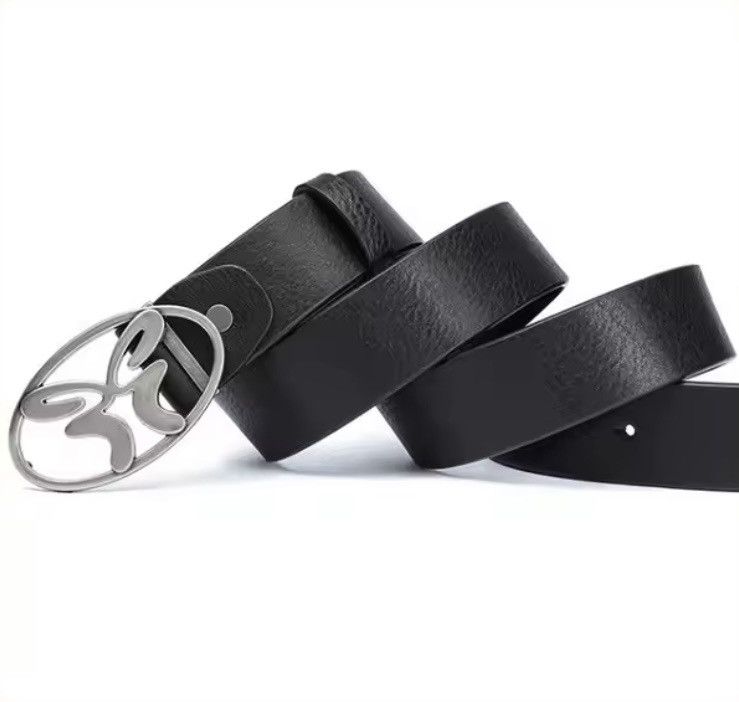 Genuine Leather Youth Simple Top Layer Cowhide Trendy Versatile Belt Size ONE SIZE - 3 Thumbnail