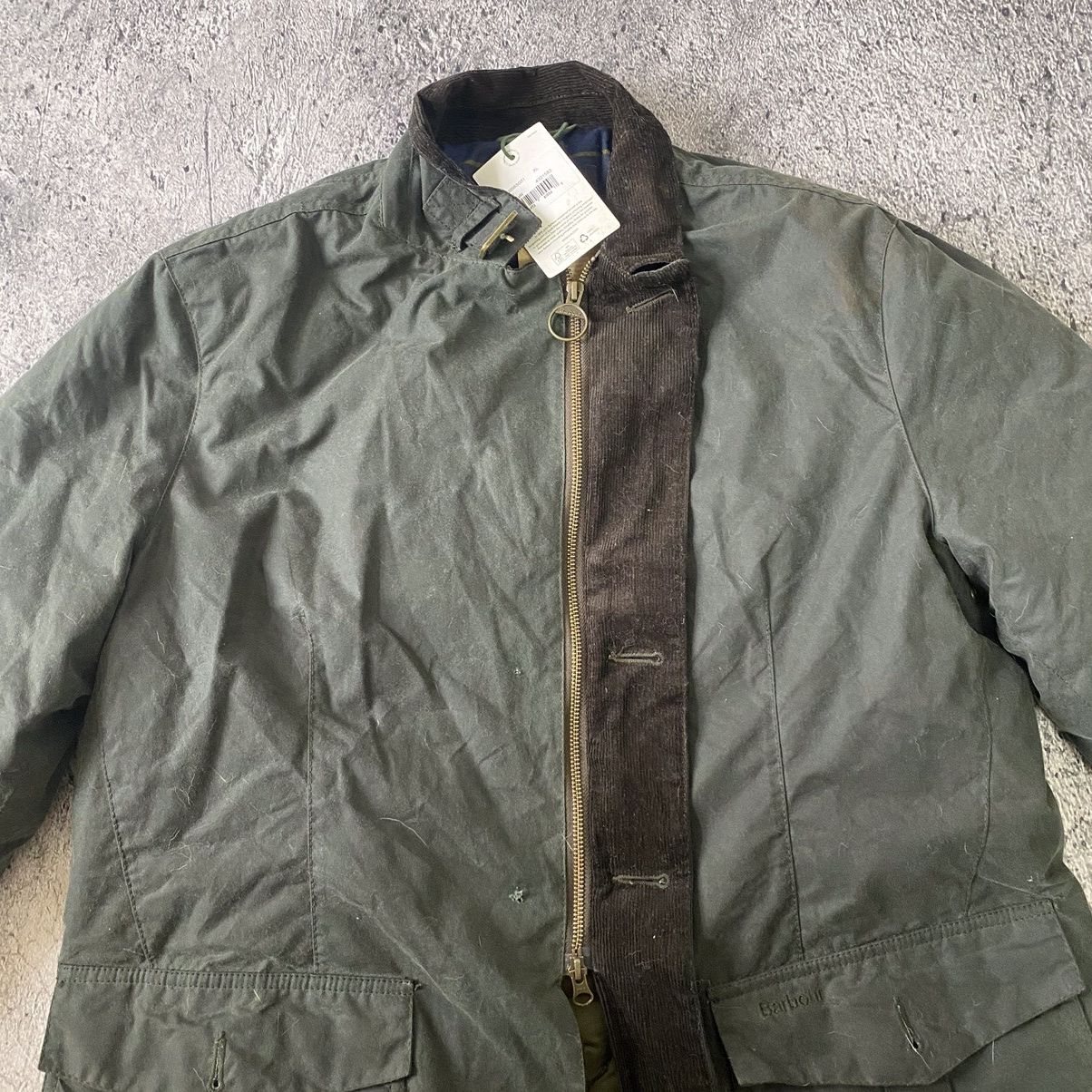 Barbour × Vintage Barbour Winter Lutz Wax Jacket Coat Size US L / EU 52-54 / 3 - 3 Thumbnail