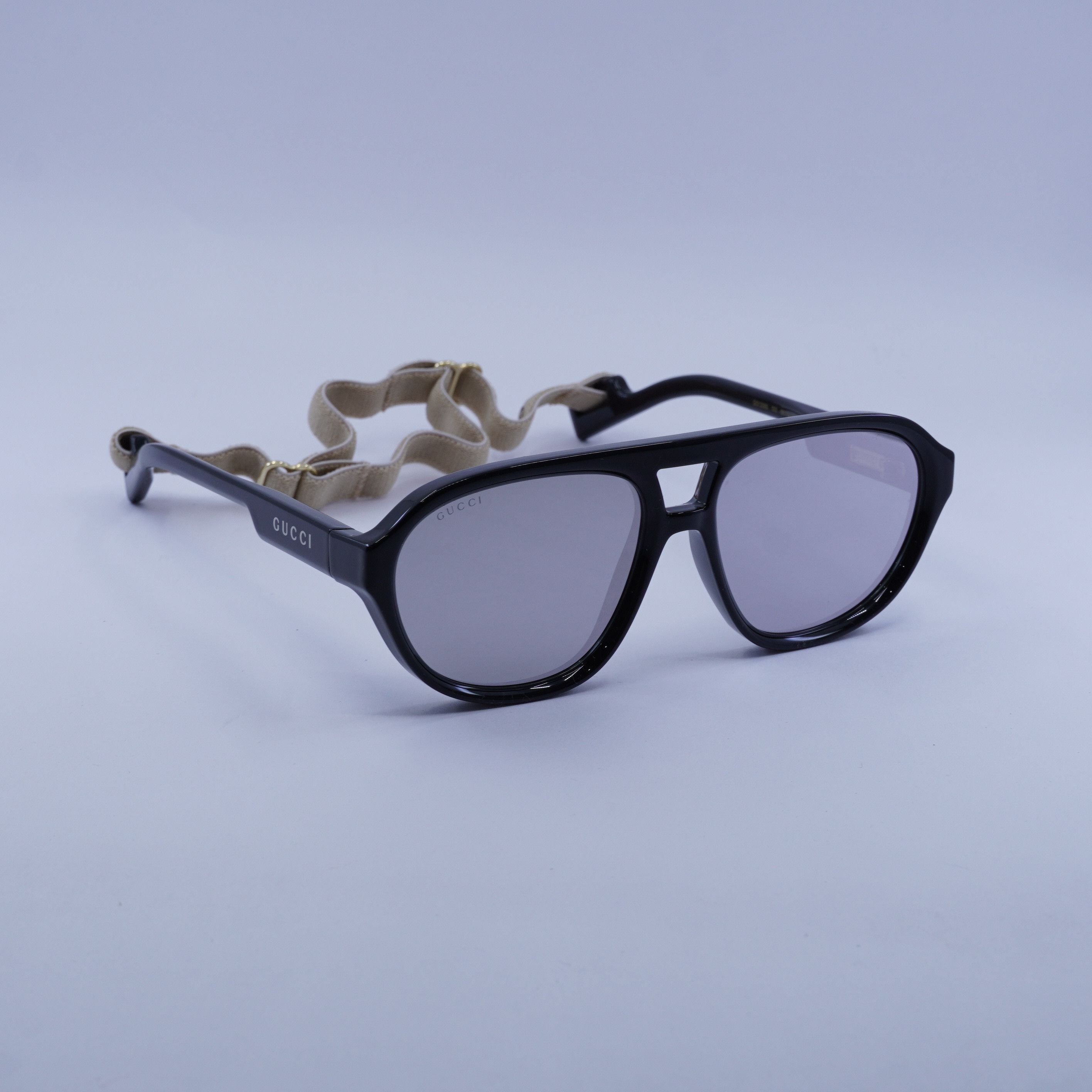 Gucci Gucci GG1239S 002 Sunglasses Black Aviator Frame, Silver Mir Size ONE SIZE - 5 Thumbnail