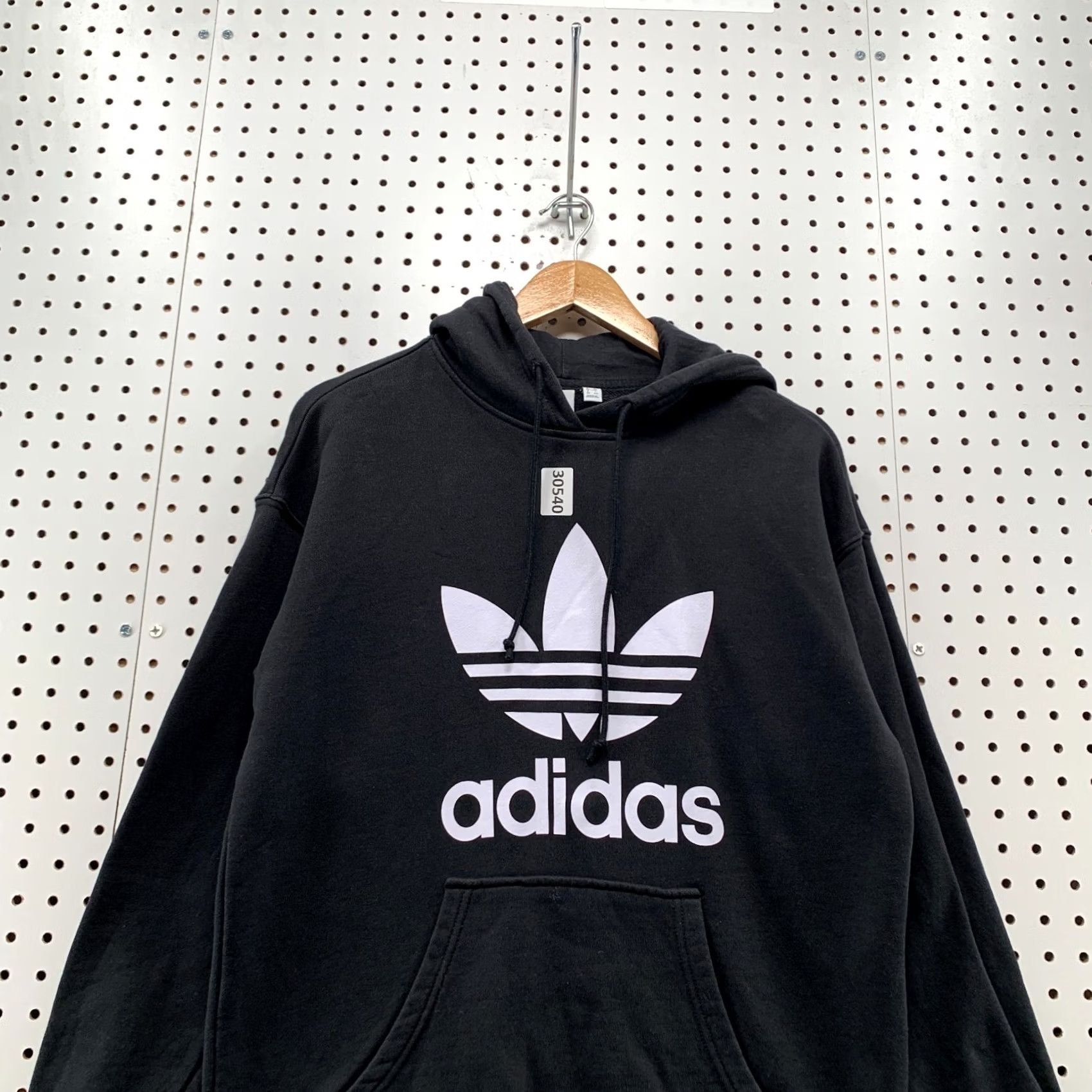 Adidas Adidas Original Trefoil Hoodie Sweatshirt Mens Small Black Huge Logo Size US S / EU 44-46 / 1 - 5 Thumbnail