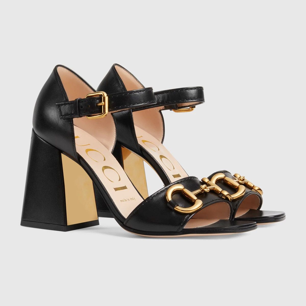 Gucci o1s1wg110425 Women's Sandals With Horsebit in Black Size US 11 / IT 41 - 2 Thumbnail