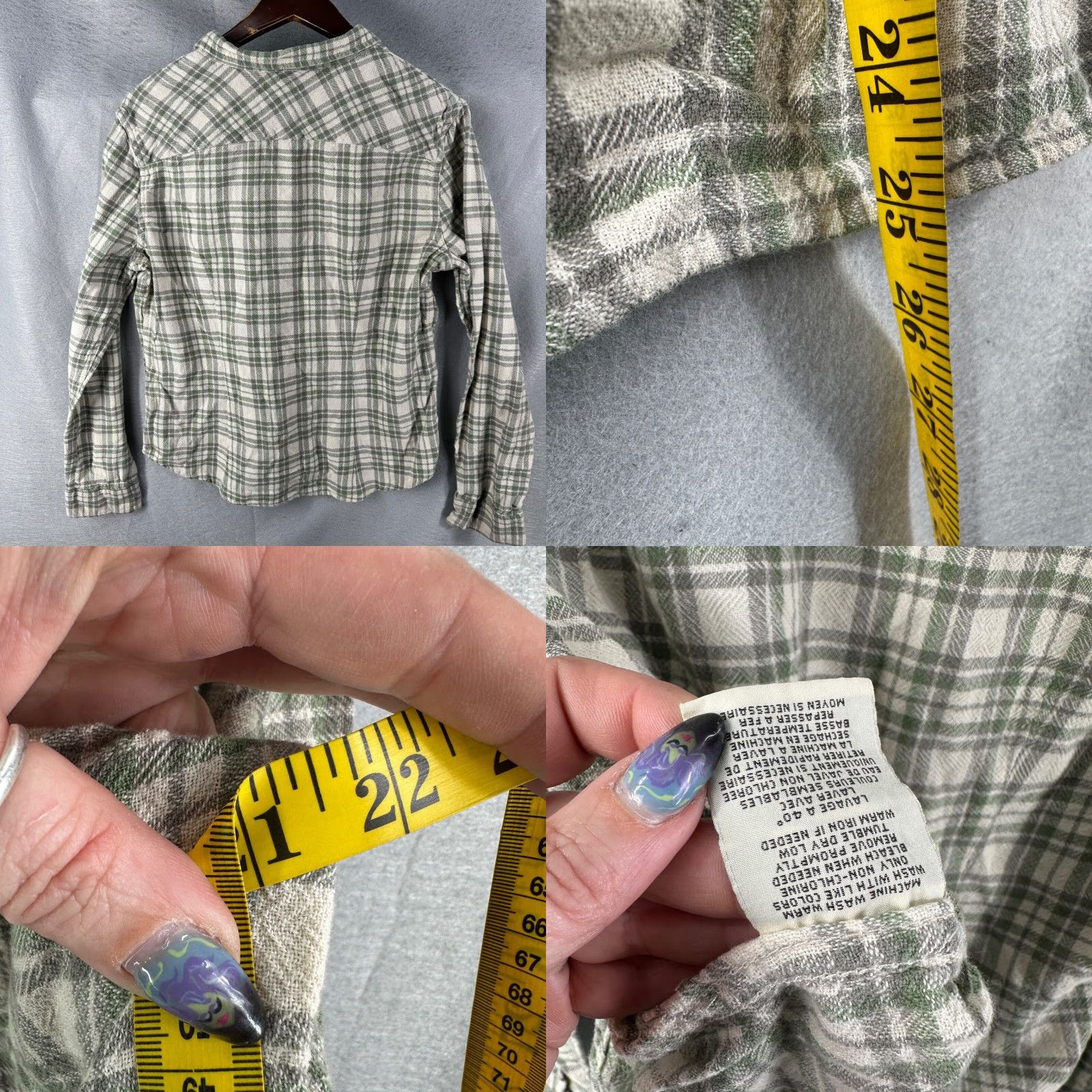 Ralph Lauren Denim & Supply Ralph Lauren Tomboy Shirt Womens XL Long Sleeve Green Plaid Casual Button-Up 100% Cotton Vintage No Size XL / US 12-14 / IT 48-50 - 8 Thumbnail