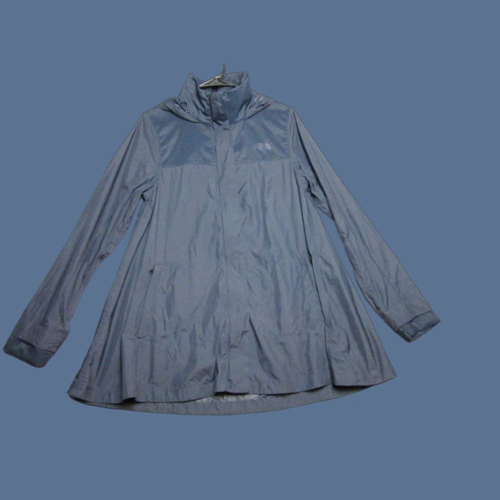The North Face The North Face Windbreaker Jacket Womens Small Navy Blue Windwall Flychute Hooded Long Coat Full Zip Regular Size S / US 4 / IT 40 - 1 Thumbnail