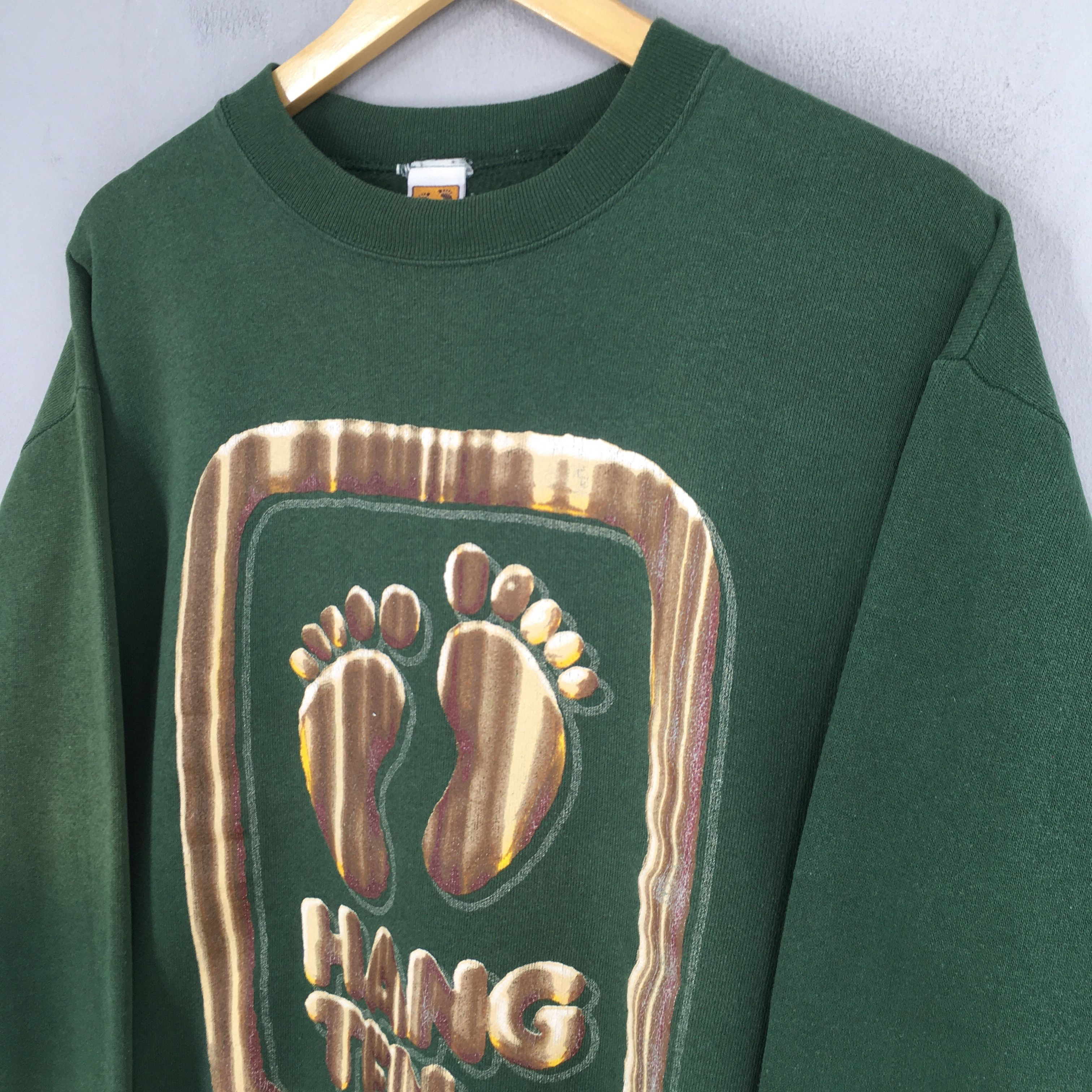 Hang Ten × Vintage Vintage 90s Hang Ten Big Logo Green Sweatshirt Medium Size US M / EU 48-50 / 2 - 3 Thumbnail