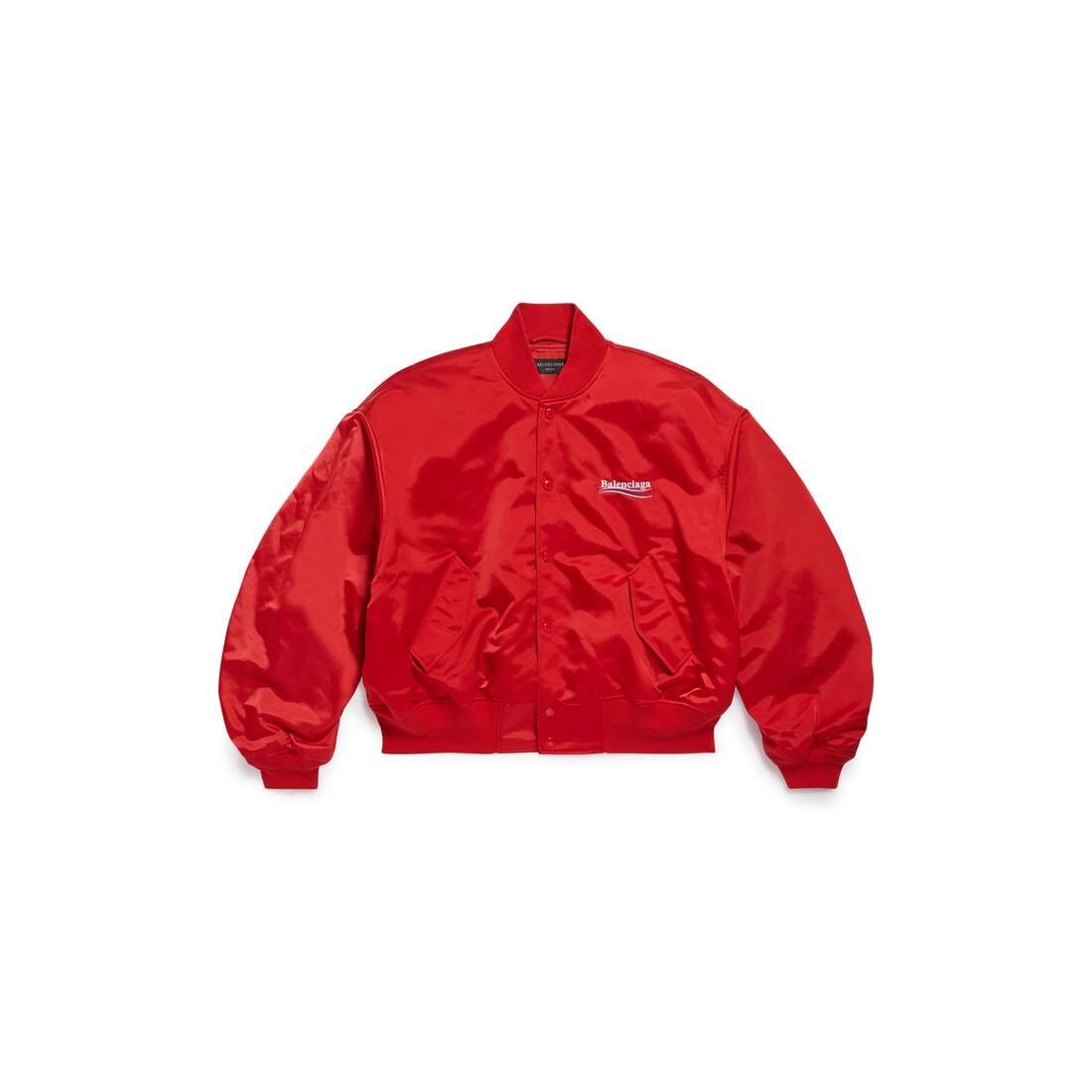 Balenciaga o1mt1gz0525 Political Campaign Varsity Jacket in Bright Red Size M / US 6-8 / IT 42-44 - 1 Thumbnail