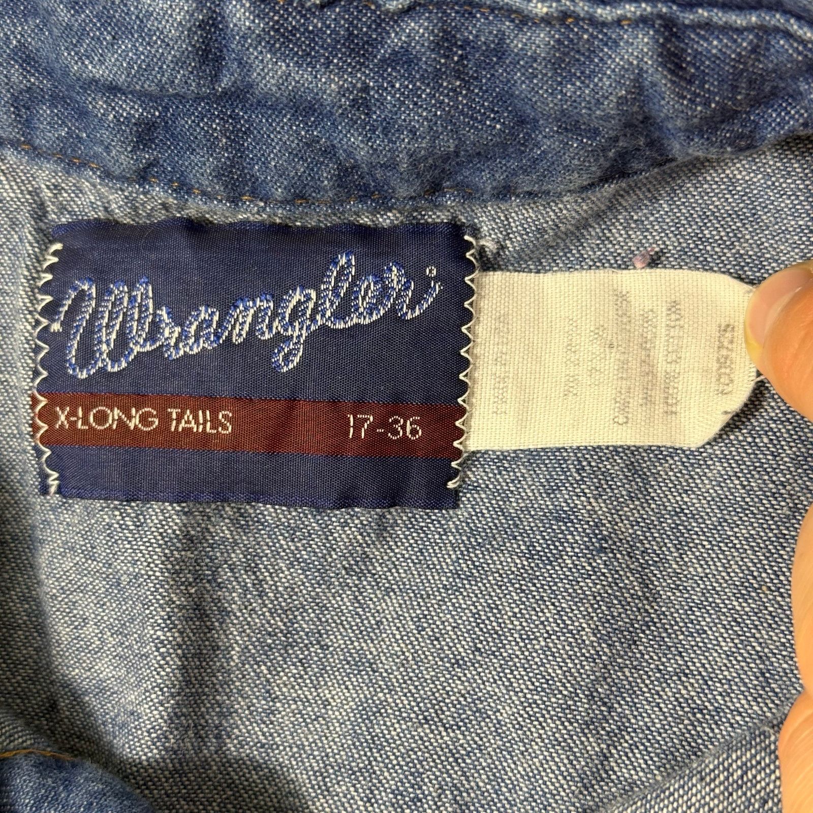 Wrangler Wrangler Denim Western Pearl Snap Blue Large Tall 17-36 Size US L / EU 52-54 / 3 - 5 Thumbnail