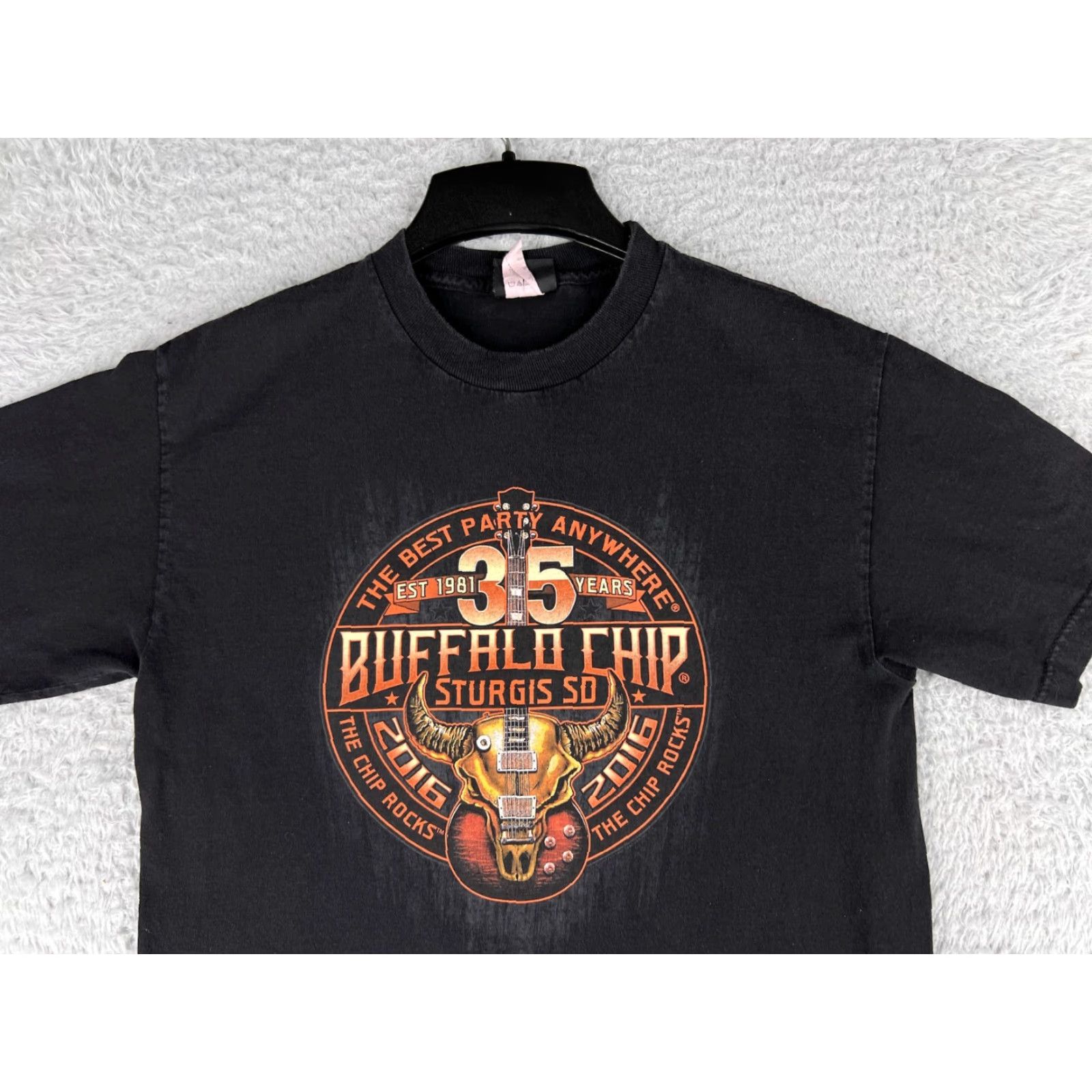 Vintage VINTAGE Hot Leathers Women's T-Shirt Casual Crew Neck Short Sleeve Cotton Black 2016 Black Hills Rally Buffalo Chip Music Motorcycle Women Size L / US 10 / IT 46 - 4 Thumbnail