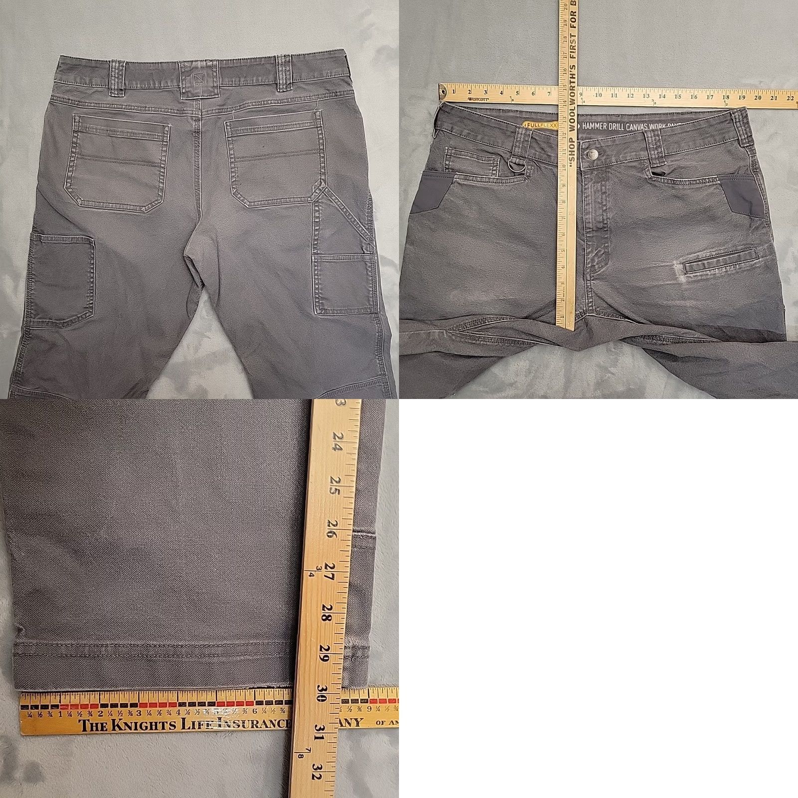 Vintage Noble Outfitters Hammer Drill Canvas Pants Mens 38x30 Gray Cargo Utility Outdoor Workwear Pants Size US 38 / EU 54 - 8 Thumbnail