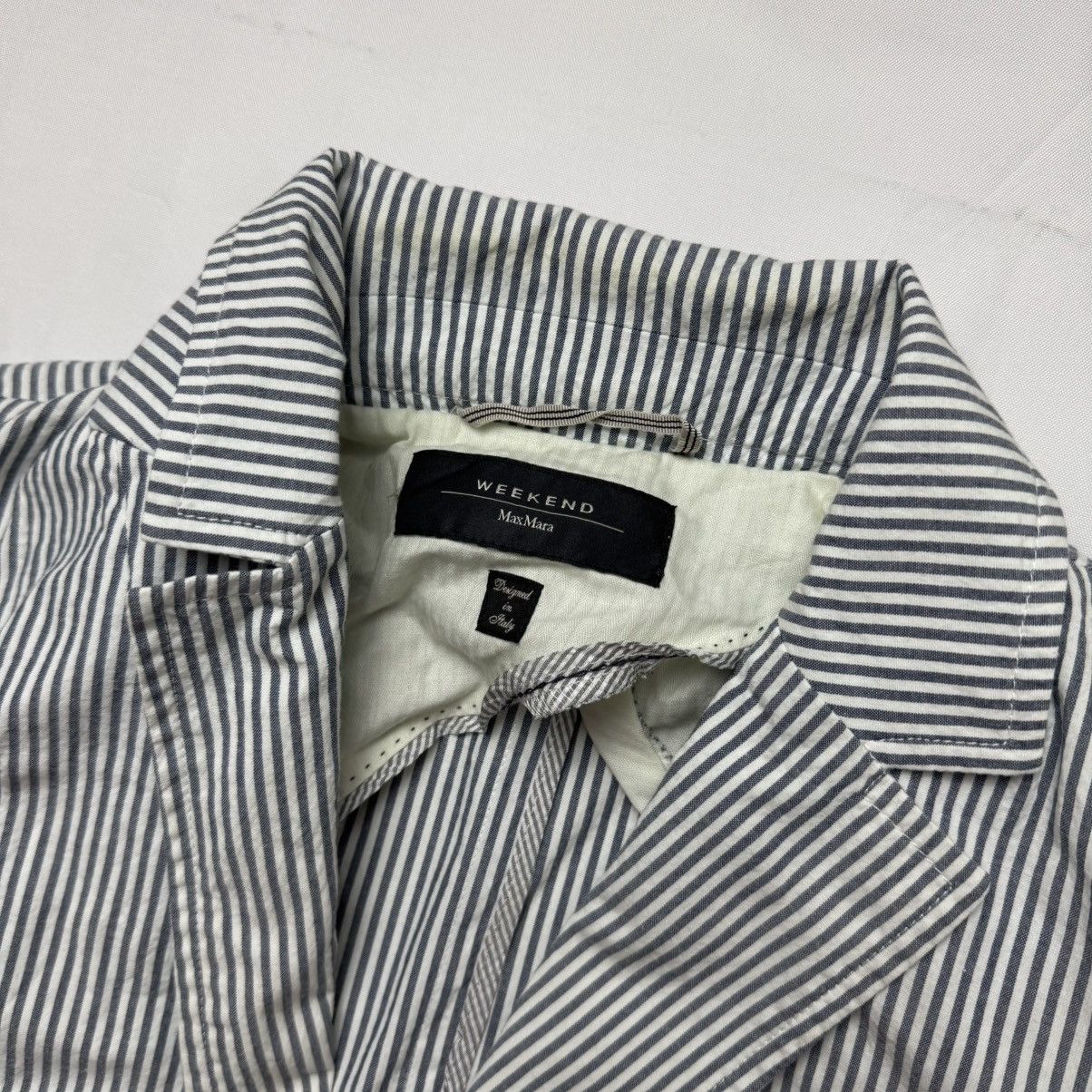 Weekend Max Mara Weekend Max Mara Striped Blazer Jacket Blue White Size 10 Size L / US 10 / IT 46 - 6 Thumbnail