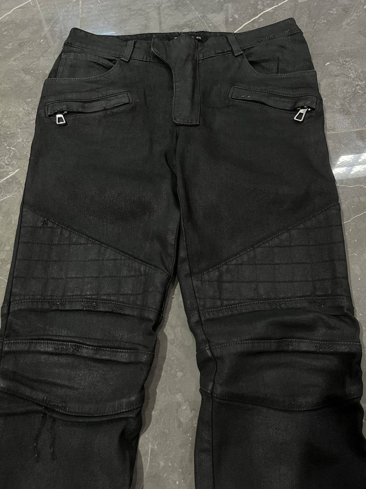 Balmain BALMAIN H&M WAXED JEANS Size US 31 - 15 Thumbnail