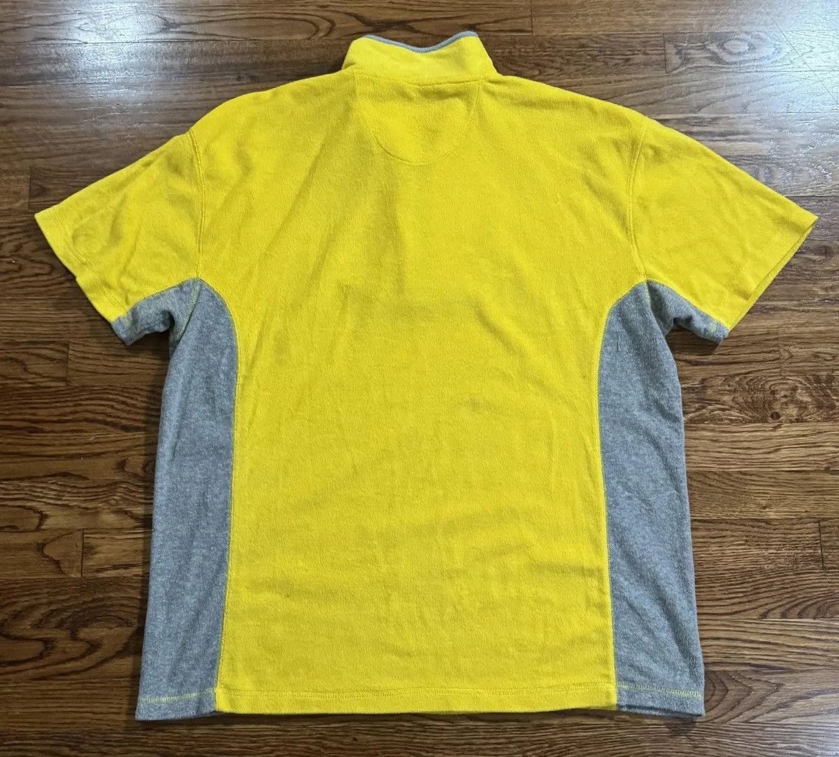 Perry Ellis Vintage Perry Ellis America Yellow / Grey Velour Top XL Size US XL / EU 56 / 4 - 4 Thumbnail