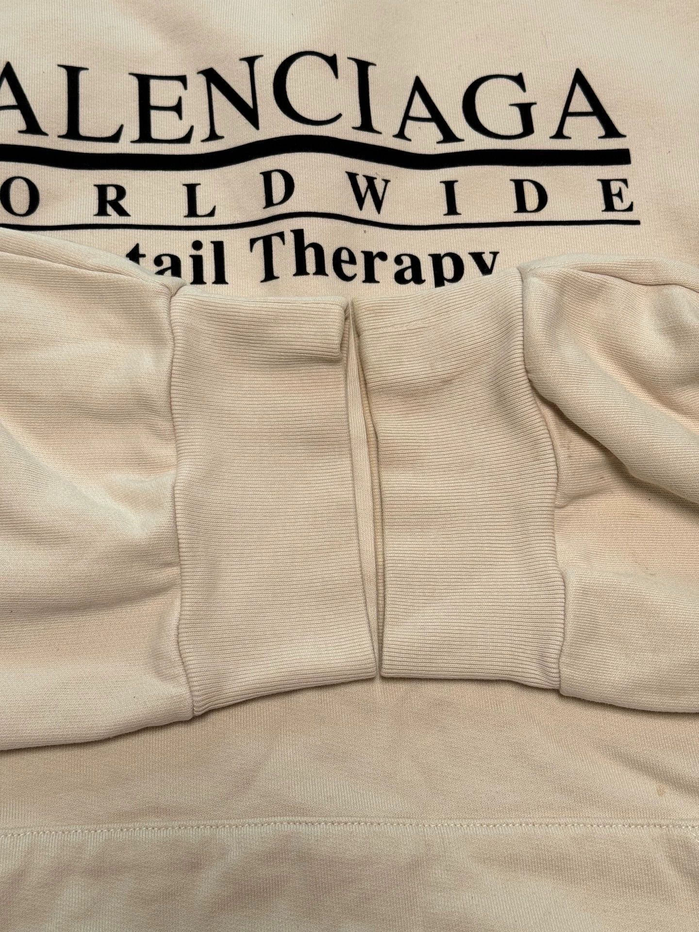 Balenciaga Balenciaga WW Excl Logo Hoodie Cream 3 Size US L / EU 52-54 / 3 - 4 Thumbnail