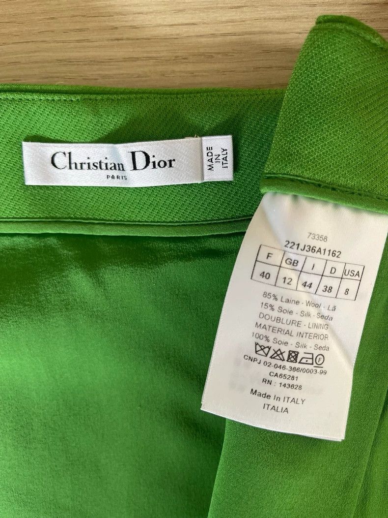 Dior Dior Green silk cotton skirt Size 26" / US 2 / IT 38 - 3 Thumbnail