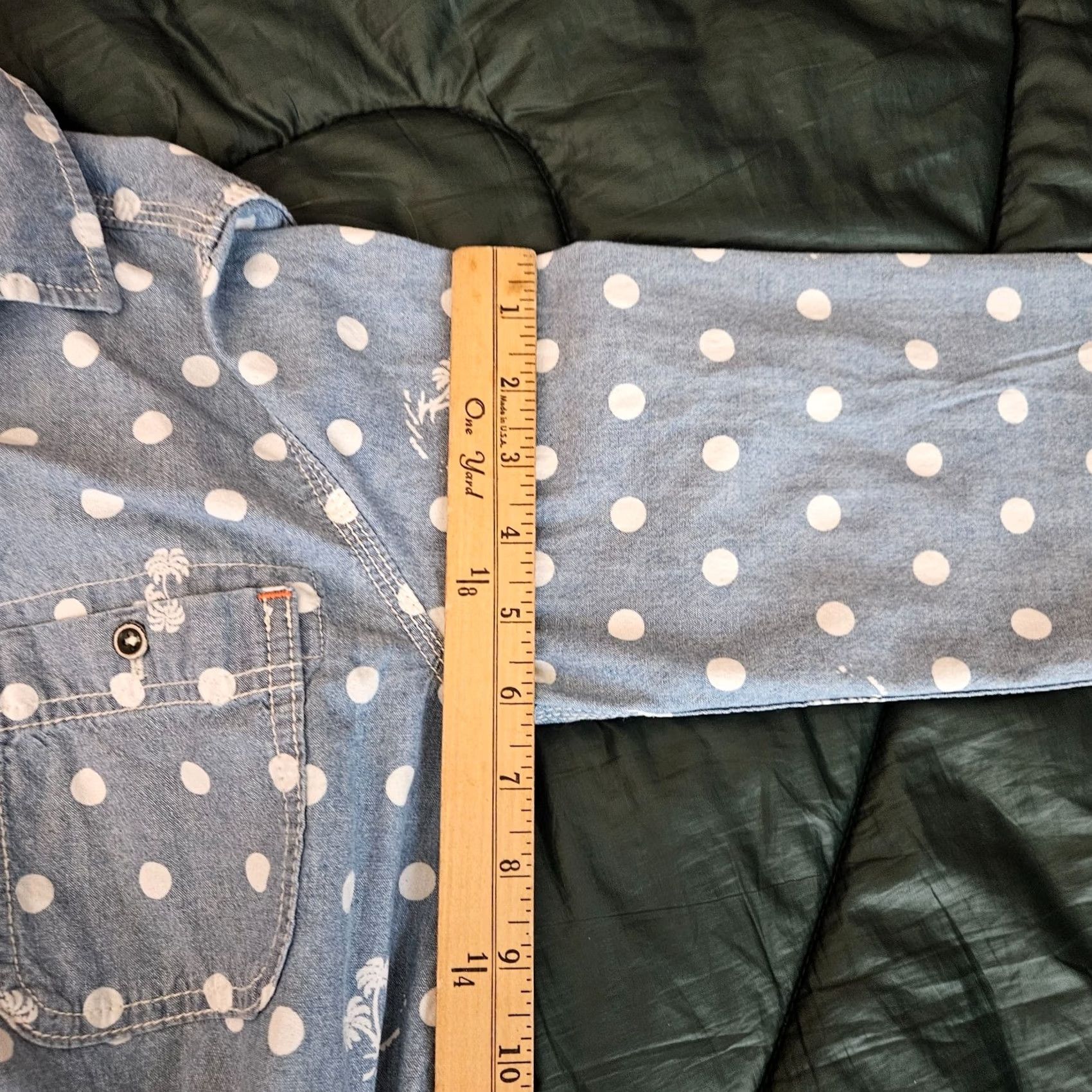 Vintage Tobila Shirt Women’s Polka Dot Chambray Button Front Long Sleeve XS Blue Regular Size XS / US 0-2 / IT 36-38 - 7 Thumbnail