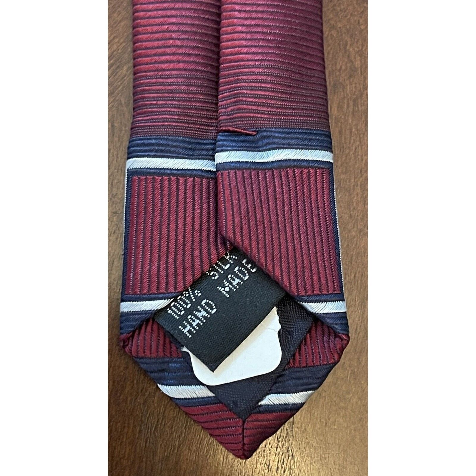 Bruno Piattelli Bruno Piattelli Burgundy Blue HandMade Silk Made In China Size ONE SIZE - 7 Thumbnail
