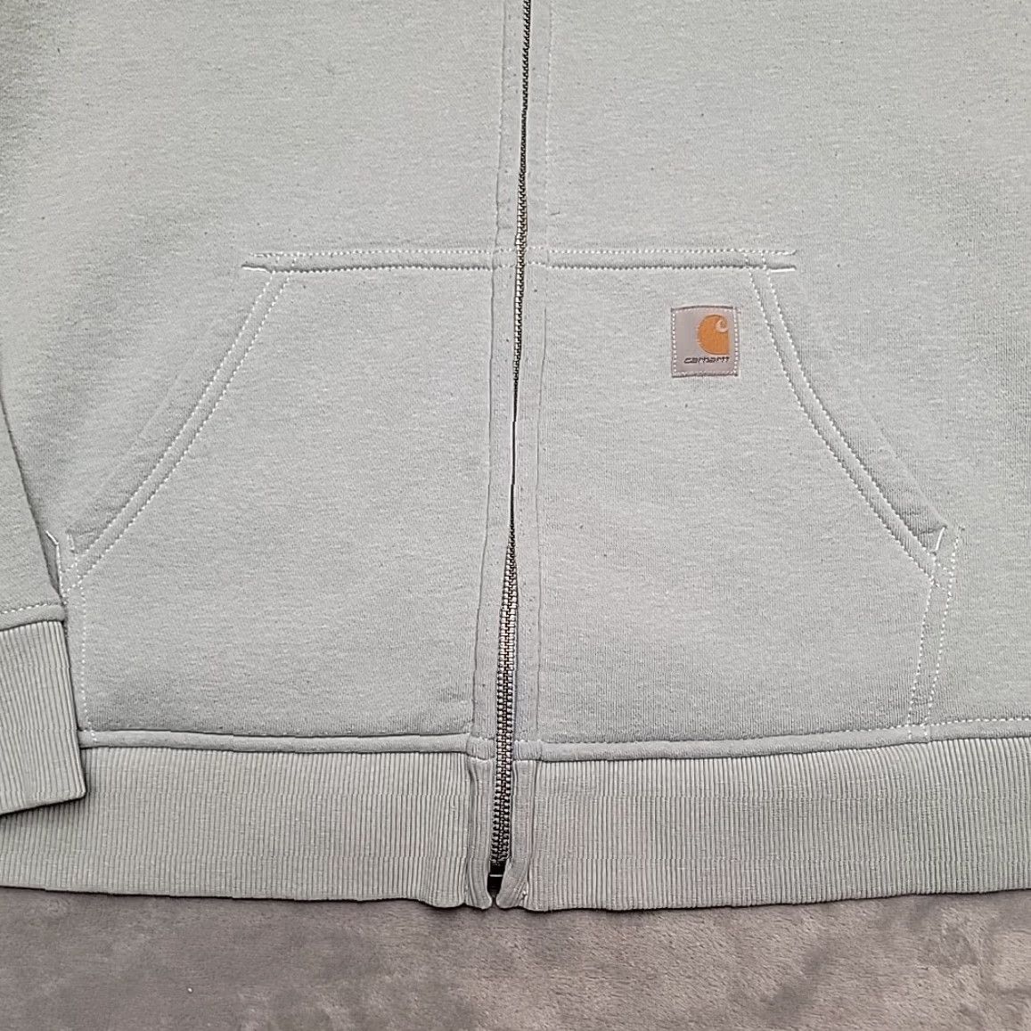 Carhartt VINTAGE Carhartt Hoodie Womens L Blue 12 14 Heavyweight Hooded Sweatshirt Work 102788 Size L / US 10 / IT 46 - 2 Thumbnail