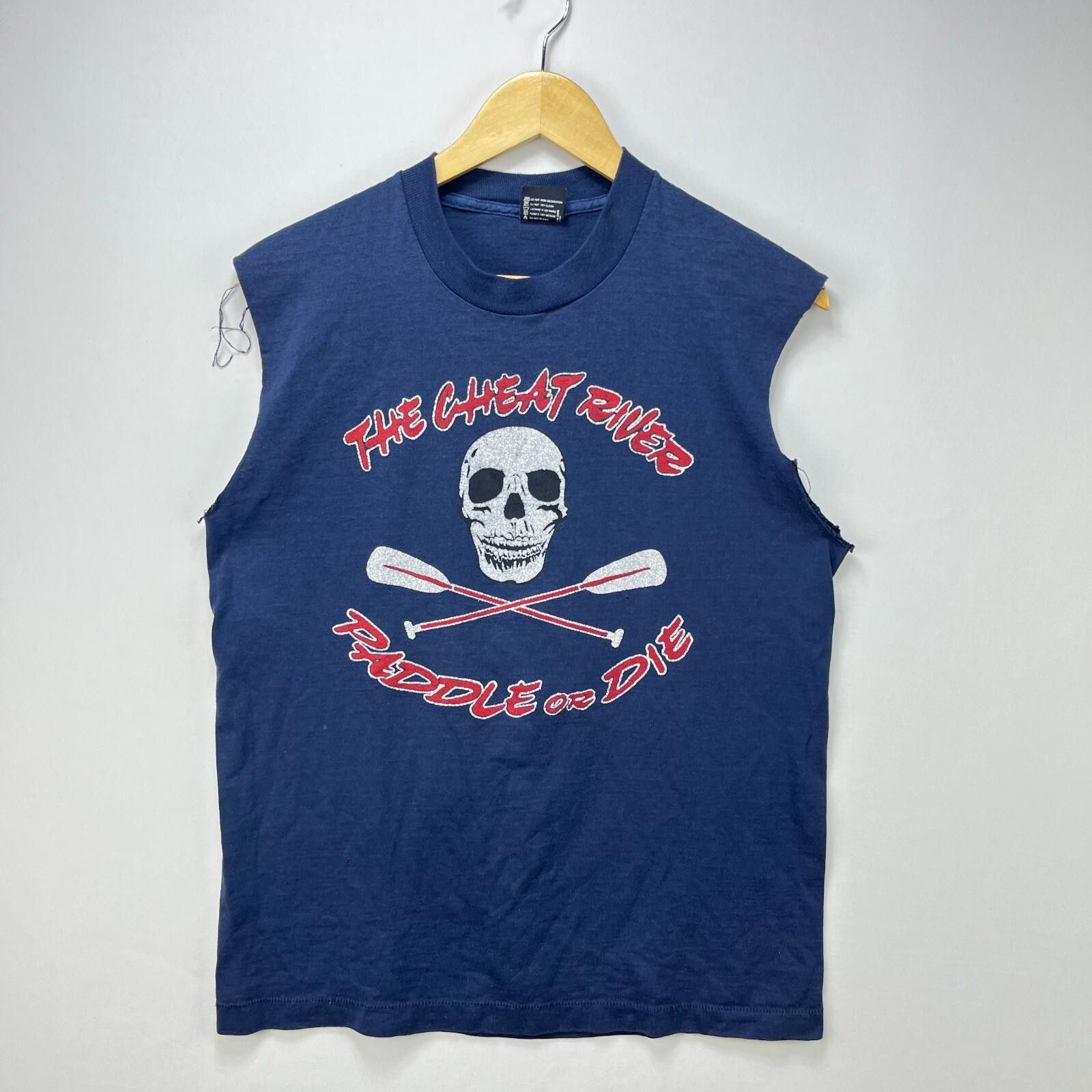 Fruit Of The Loom Vintage '90s Skull Biker Style Sun Faded T-Shirt Large Size US L / EU 52-54 / 3 - 1 Thumbnail