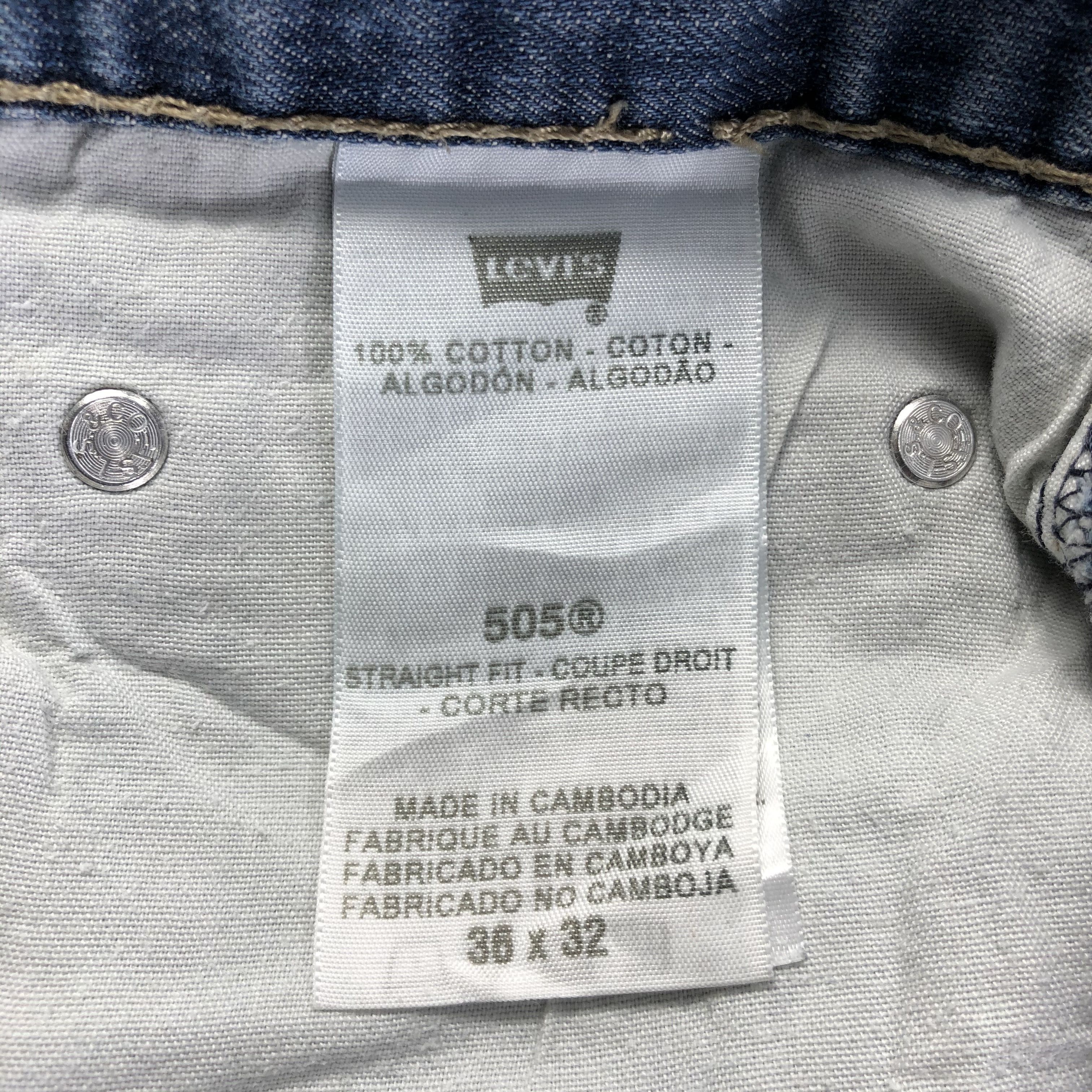 Levi's Vintage Blue Wash Levis 505 Jeans-J3134 Size US 38 / EU 54 - 10 Thumbnail