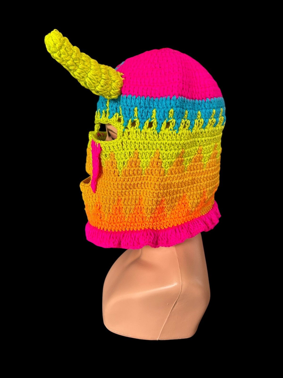 Japanese Brand × Kapital × Vintage Very Rare Crochet Knitted Handmade Balaclava Masked Size ONE SIZE - 2 Thumbnail