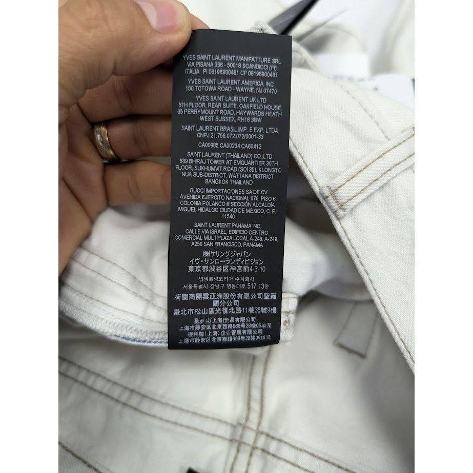 Saint Laurent Paris o1rshd1 Slim Fit Jeans in White Size US 28 / EU 44 - 17 Thumbnail