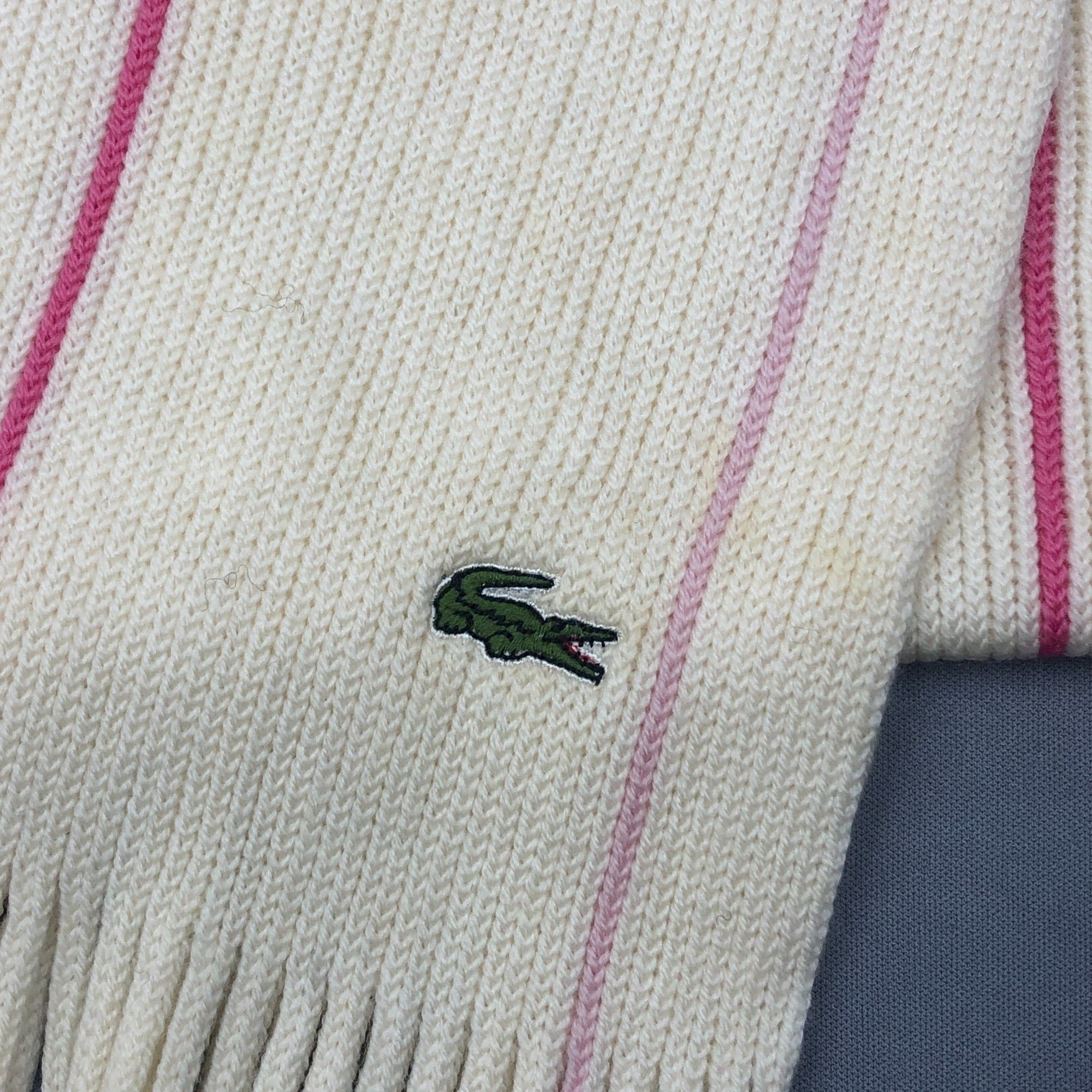 Lacoste Vintage Lacoste Scarf Muffler Wool Ribbed Knit Scarves Size ONE SIZE - 4 Thumbnail