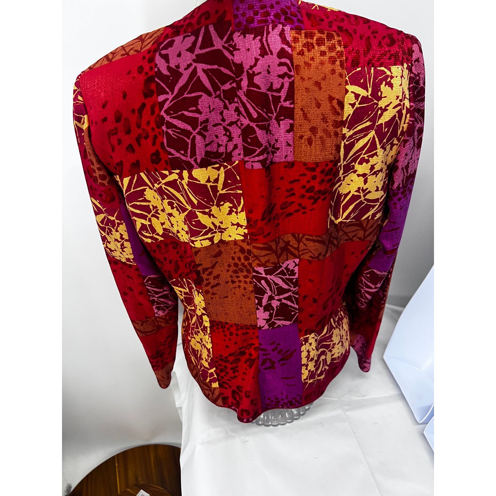 Adrianna Papell Adrianna Pappel Red Floral Silk Kimono Asian Jacket 12 Size XL / US 12-14 / IT 48-50 - 7 Thumbnail