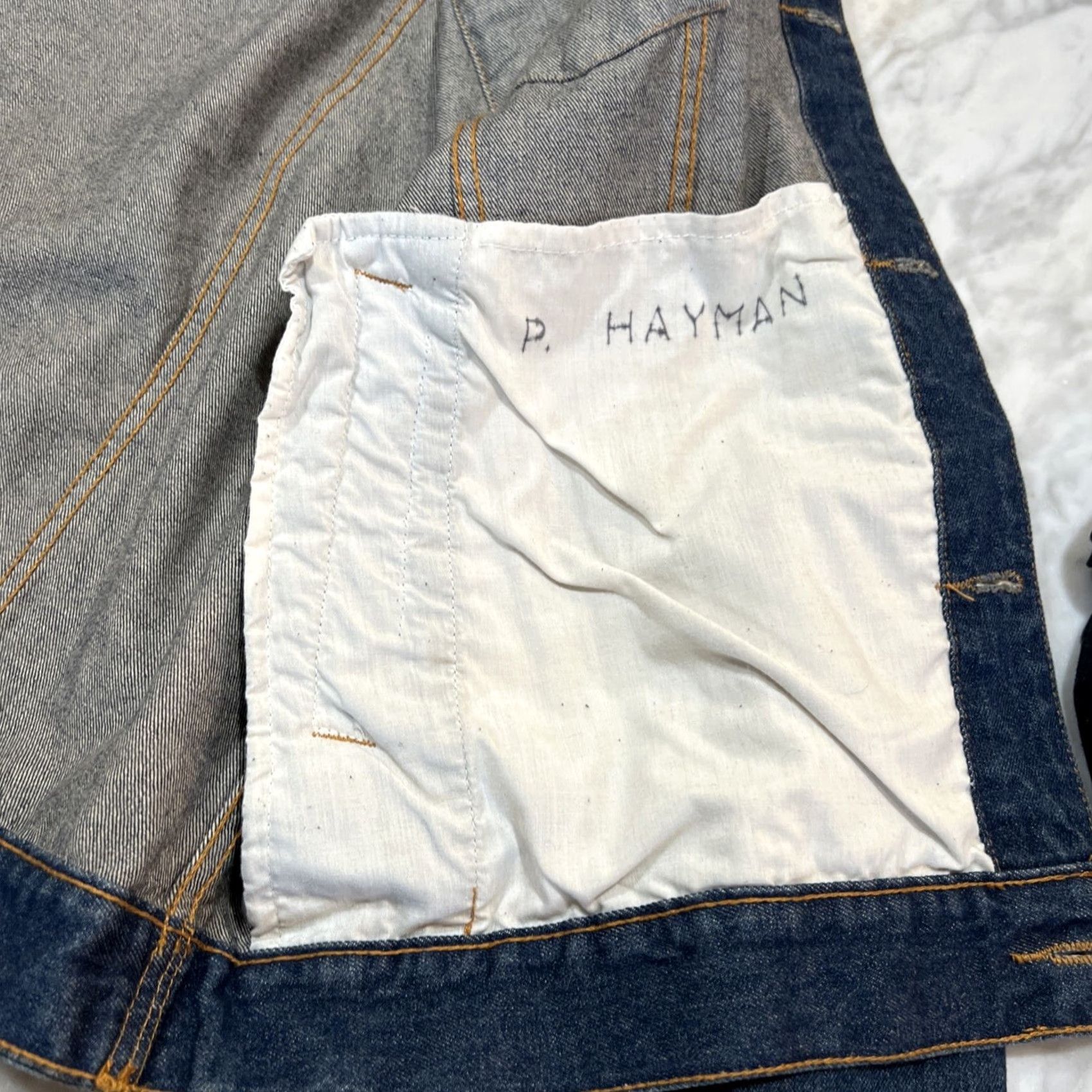 Vintage Ely Outerwear Blue Jean Jacket Men’s XL Chore Western Denim Cotton Collar Leather Biker 80s Cowboy Rancher Coat Jacket Men Size US 36 / EU 52 - 6 Thumbnail