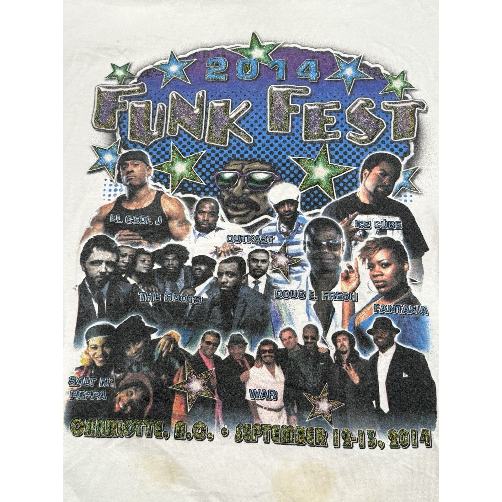 Vintage Funk Fest 2014 Festival Tee 2XL Port & Co Sparkle Stains Size US XXL / EU 58 / 5 - 4 Thumbnail
