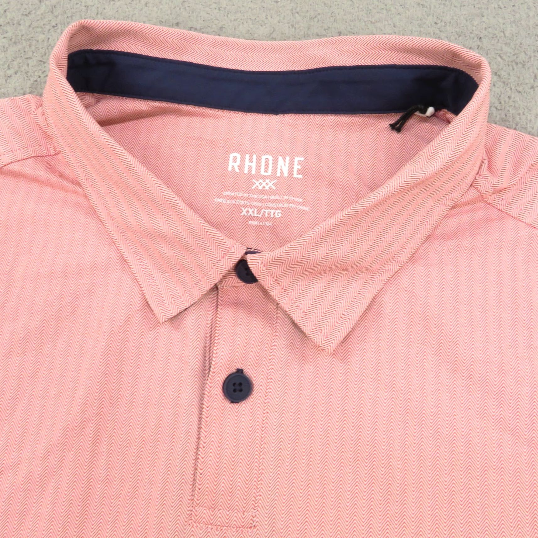 Rhone Rhone Polo Shirt Mens 2XL Red White Herringbone Commuter Performance Shirt CME Polo Shirt Mens 2XL Red White Herringbone CME Size US XXL / EU 58 / 5 - 3 Thumbnail