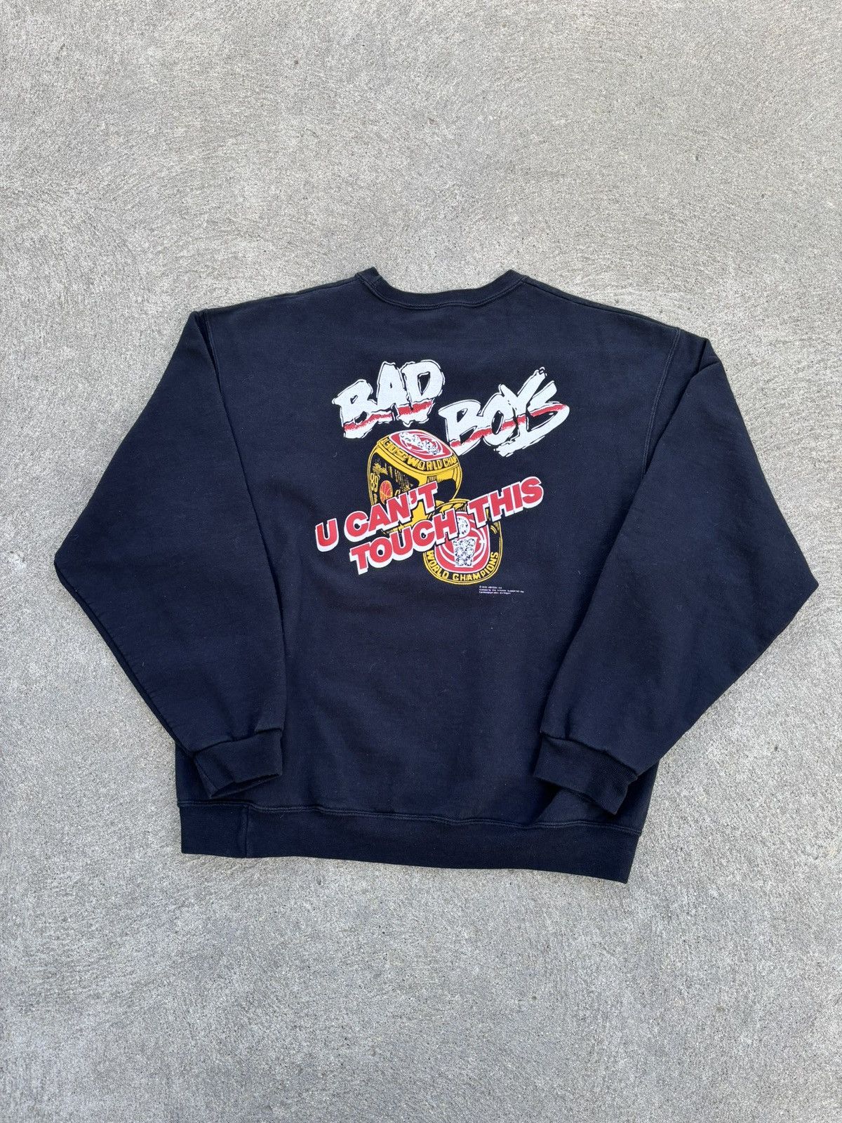 Vintage RARE Vintage 1990 Detroit Pistons Bad Boys Hammer Time Crew Size US XL / EU 56 / 4 - 4 Thumbnail