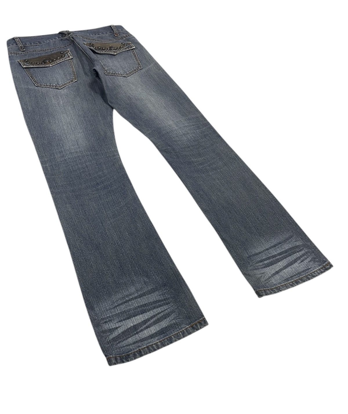 5351 POUR LES HOMMES 291295=Homme Studded Leather Pocket Jeans Size US 31 - 5 Thumbnail