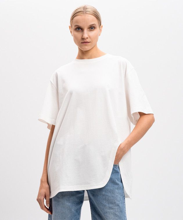 The Attico o1s22i1n0325 Oversized T-Shirt in White Size XS / US 0-2 / IT 36-38 - 3 Thumbnail