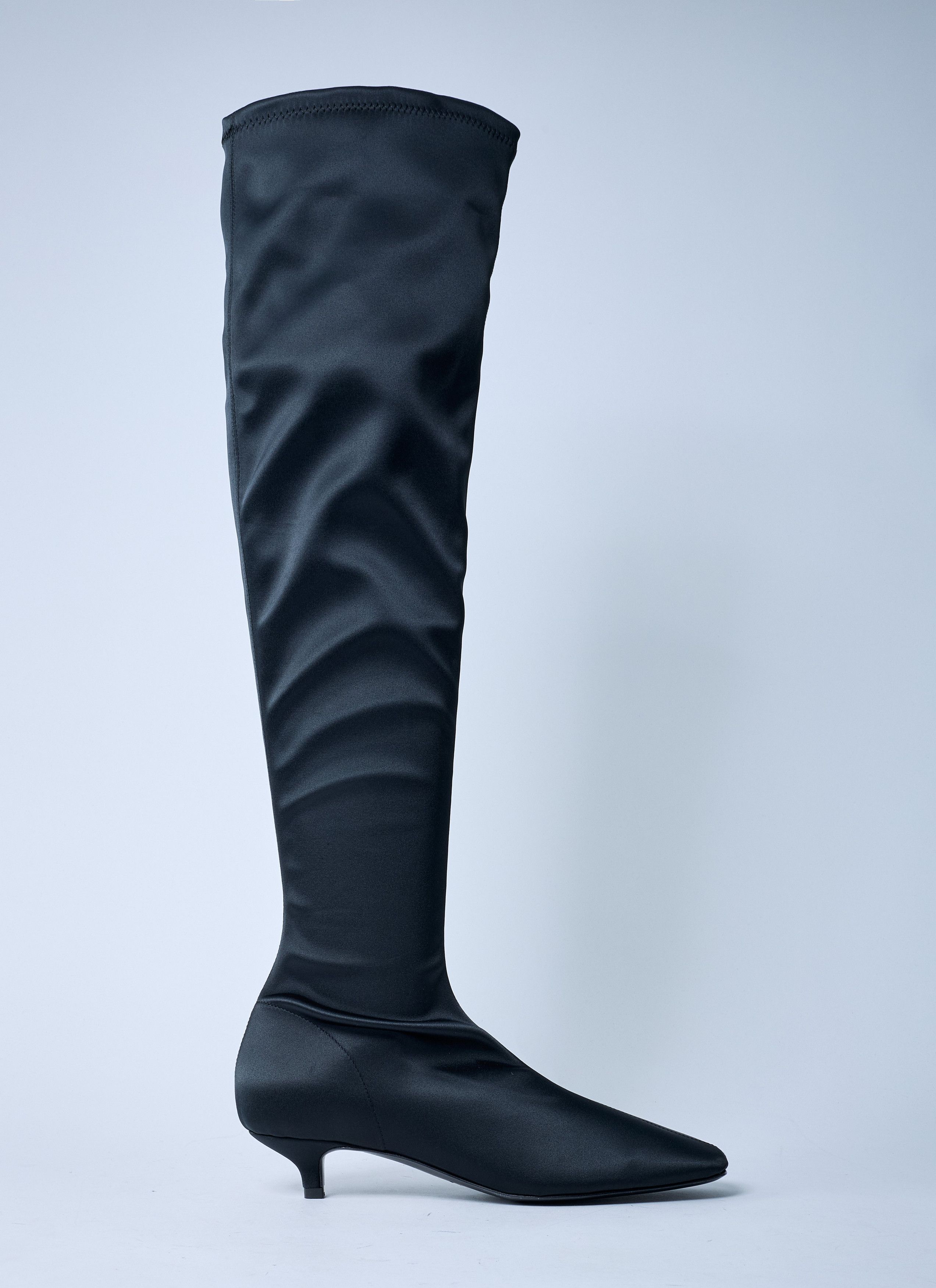 Satin Knee-High Boots