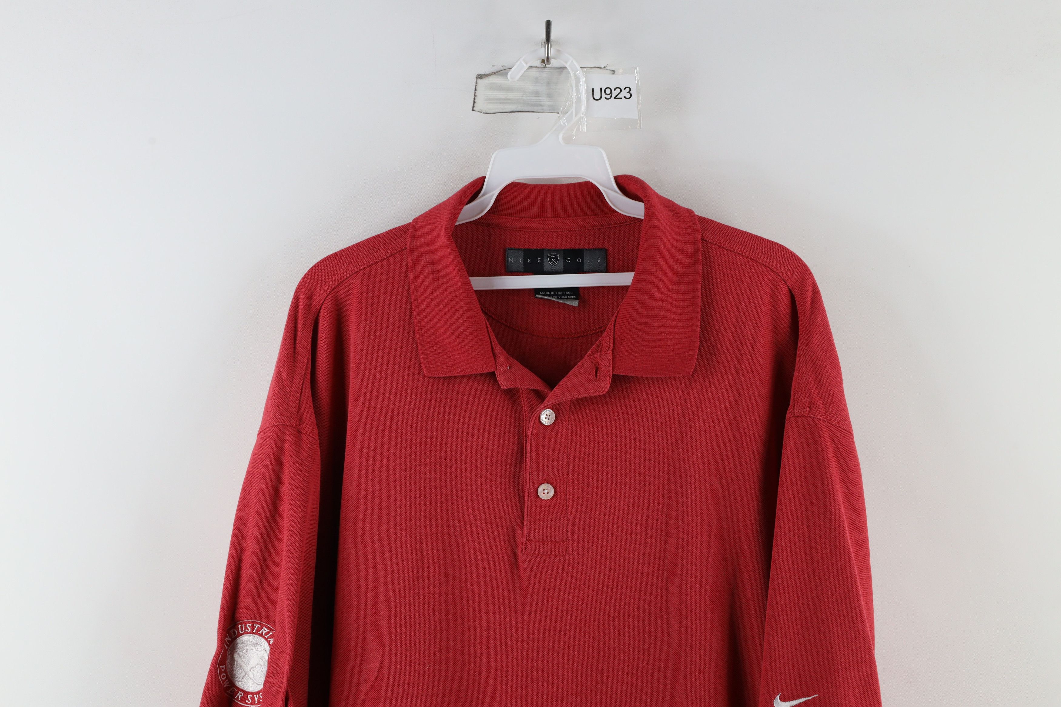 Nike × Vintage Vintage Nike Golf Travis Scott Mini Swoosh Polo Shirt Red Size US XXL / EU 58 / 5 - 2 Thumbnail