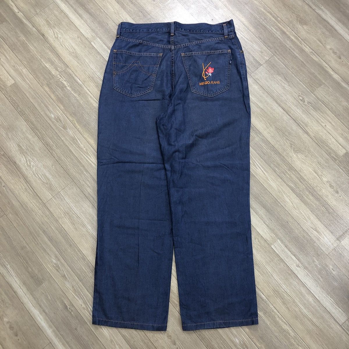 Vintage Kenzo Jeans Embroidered Iconic Logo Nice Pants