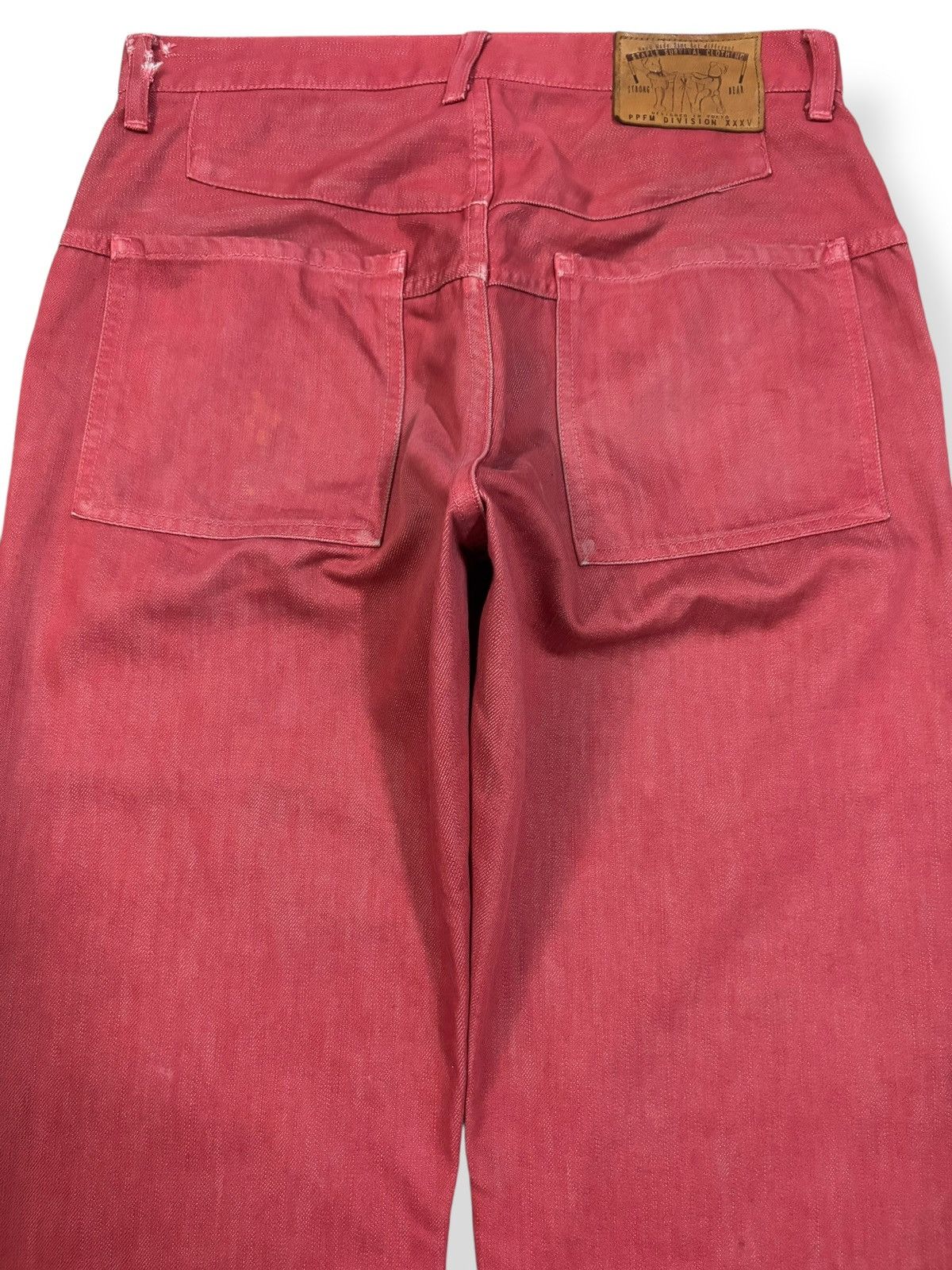 PPFM Vintage Japanese Brand PPFM Red Baggy Bush Denim Pants Size US 30 / EU 46 - 12 Thumbnail