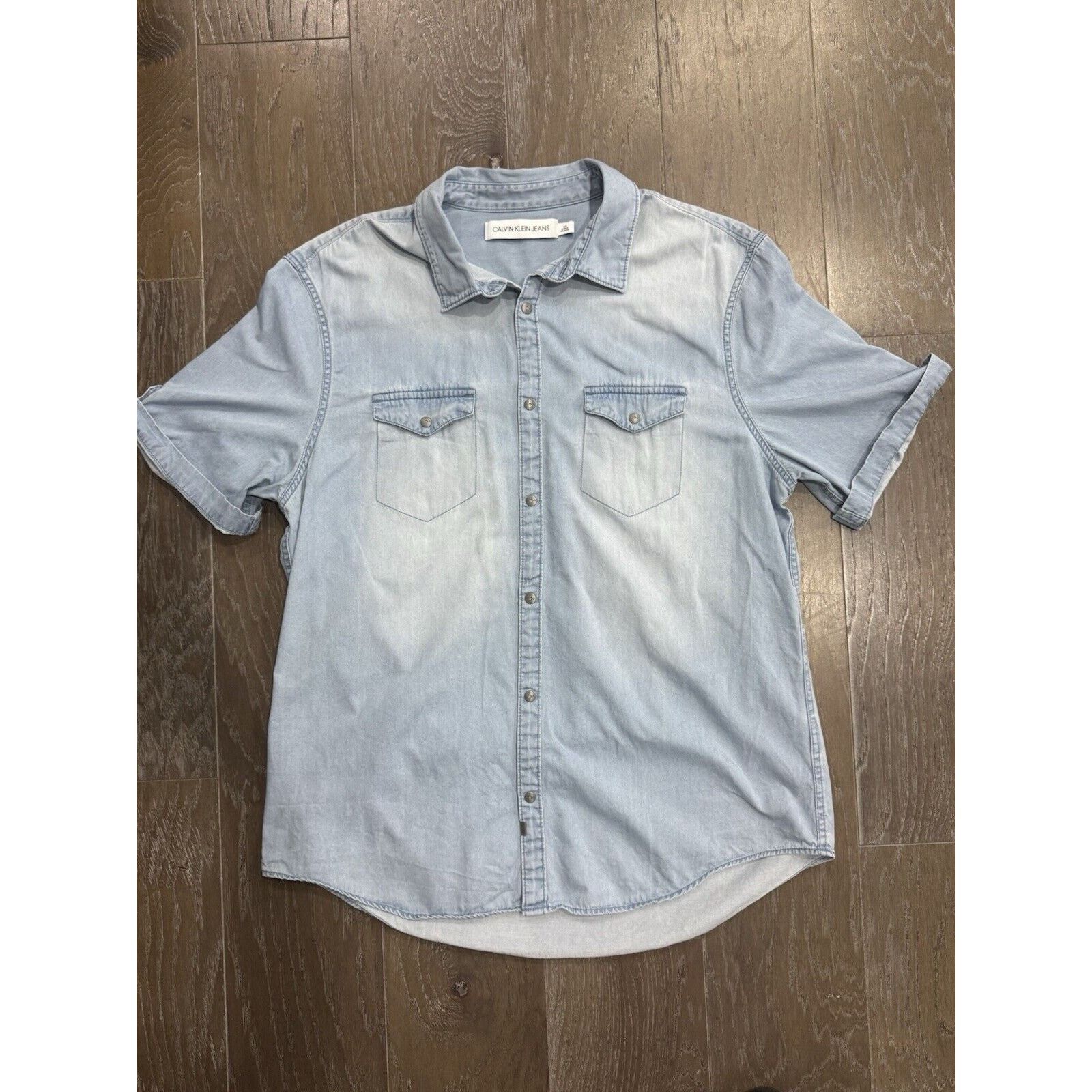 Calvin Klein Vintage 90s CK Calvin Klein Jeans Denim Button Shirt Pockets Size US L / EU 52-54 / 3 - 1 Thumbnail
