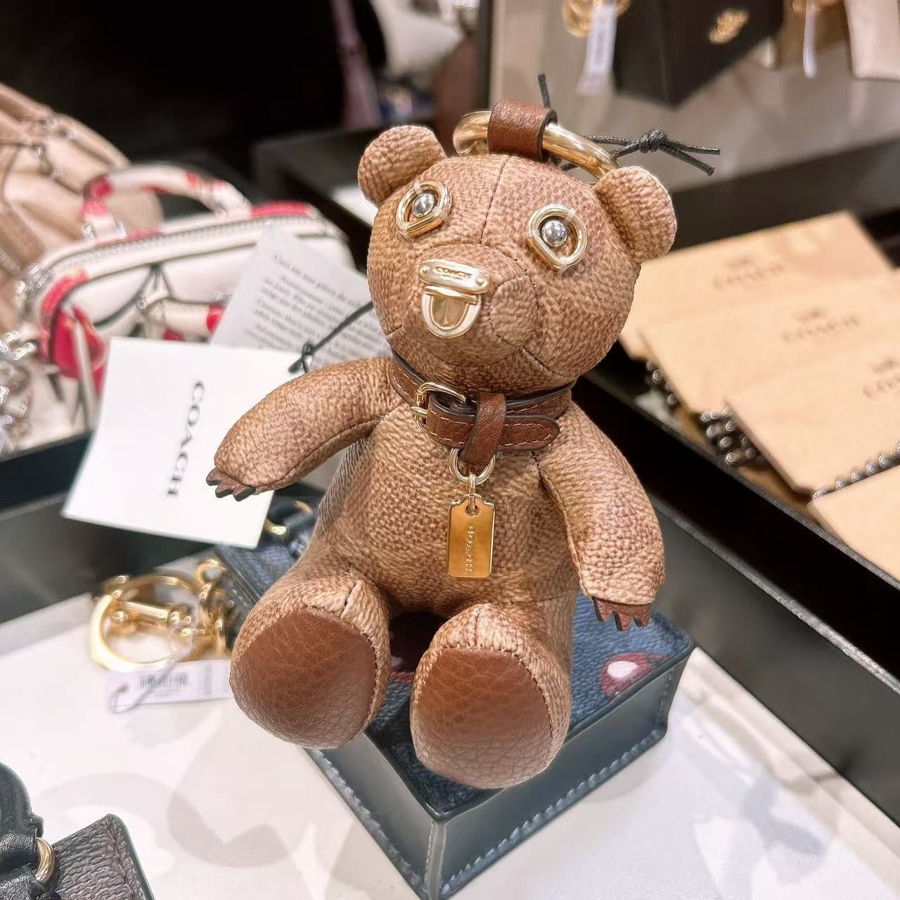 Coach Collectible Bear Bag Charm In Signature Canvas CZ195 Size ONE SIZE - 3 Thumbnail