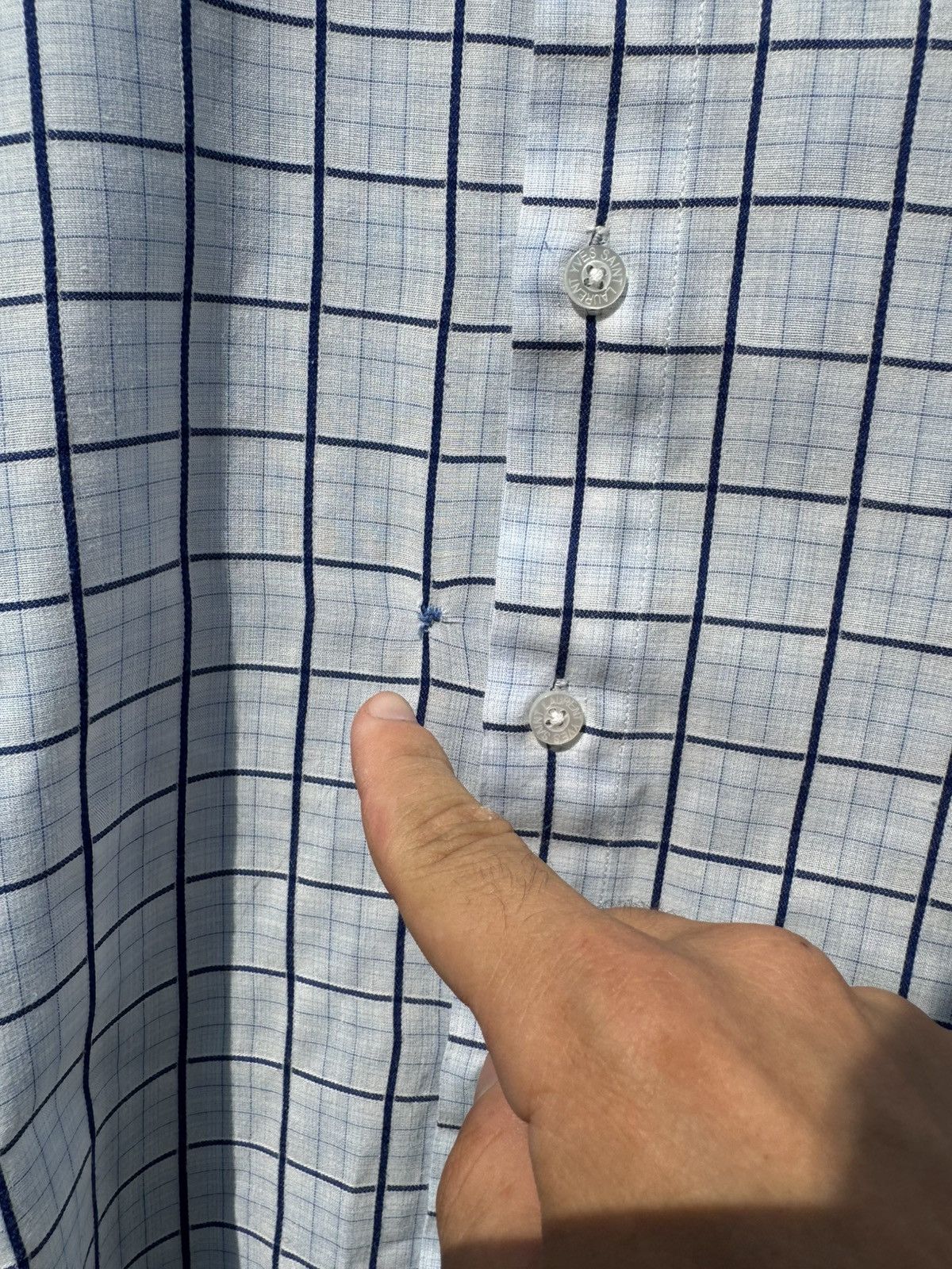 Yves Saint Laurent Vintage YSL Shiprt Sleeve Check Shirt Size US XL / EU 56 / 4 - 9 Thumbnail